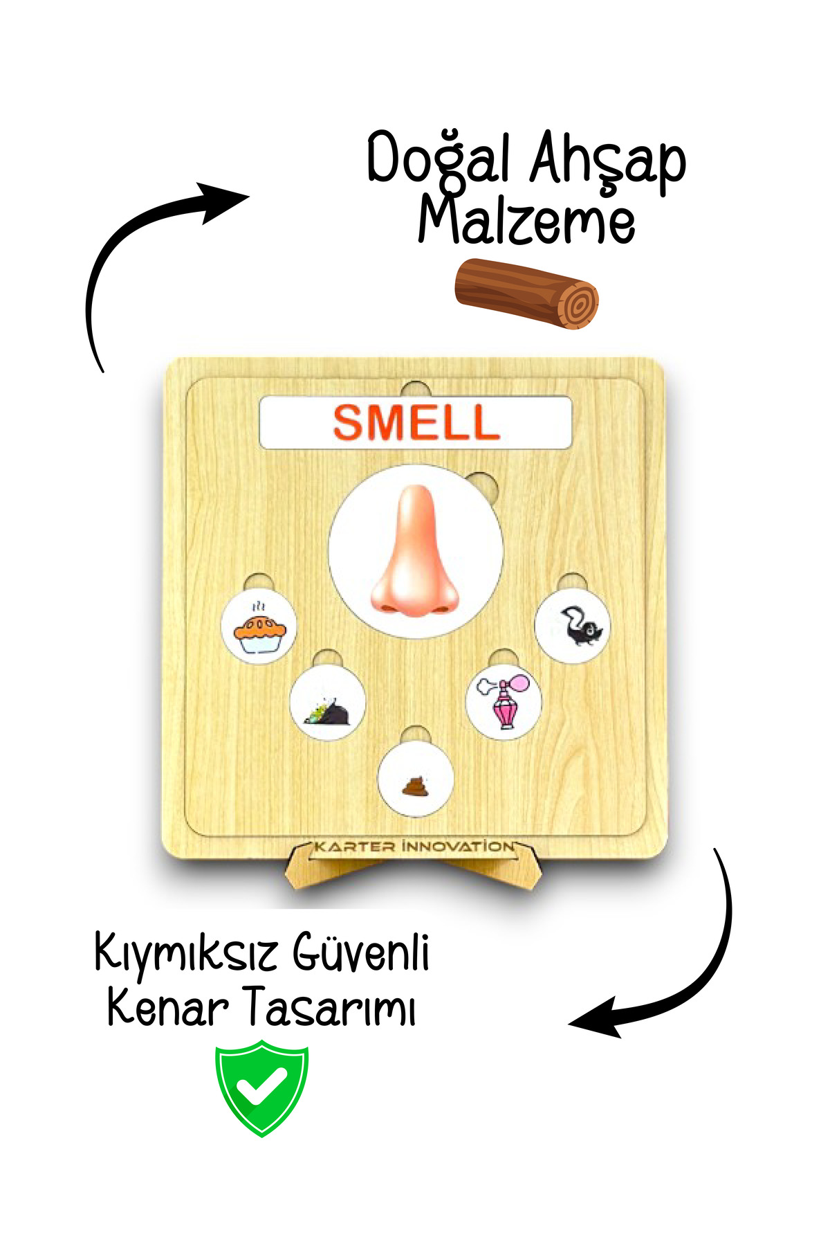 Karter İnovasyon Duyulari Ögreniyorum, Ahsap Oyuncak, Egitici Ahsap İngilizce Oyuncak, Montessori Egitici Oyuncak, fotoğrafı 2 (önizleme)
