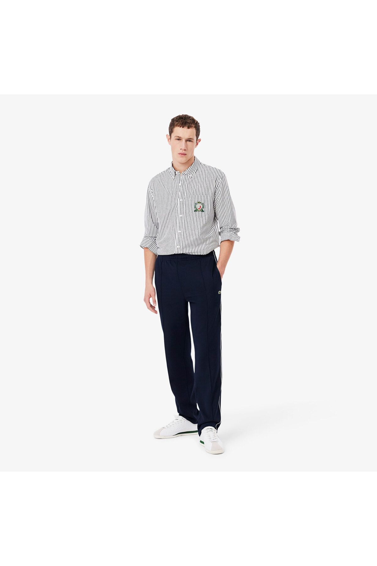 شلوار گرمکن آبی مردانه لباس مناسب راه شش Lacoste