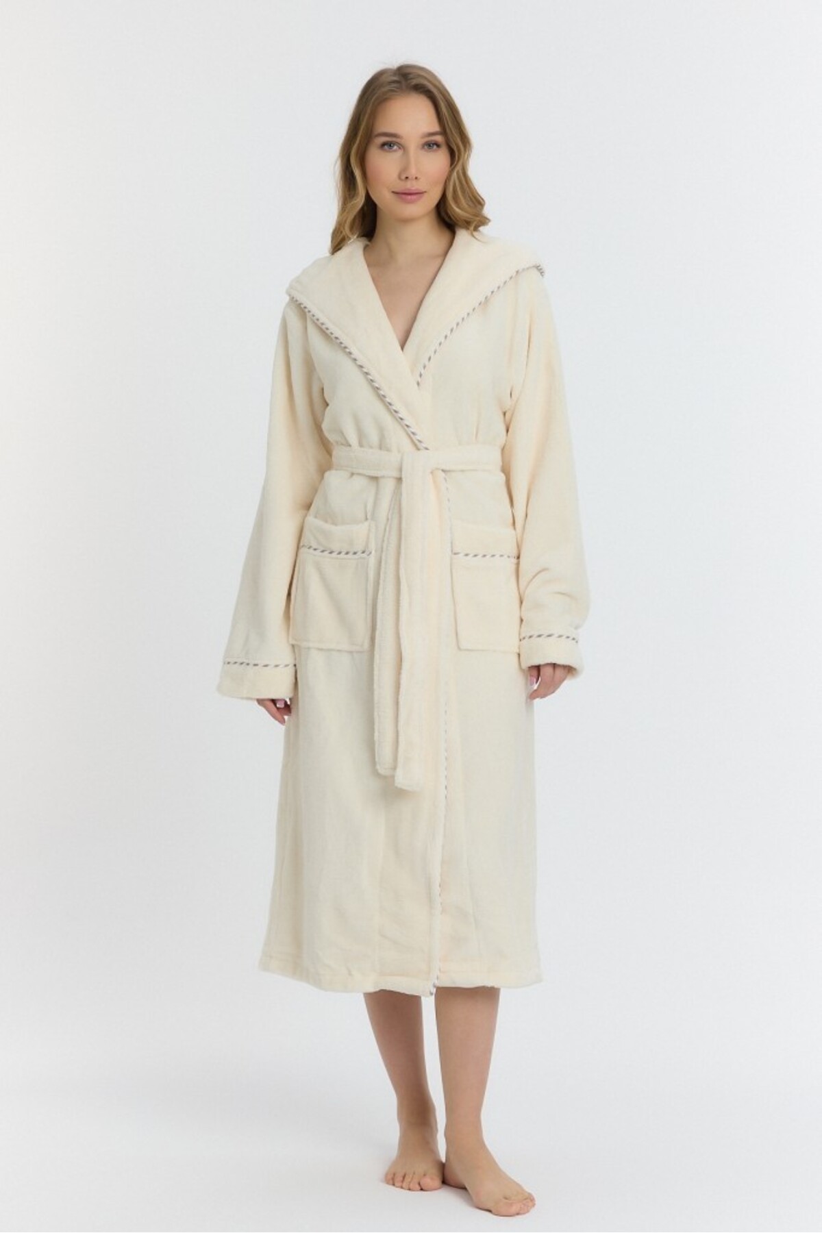 Triga Women's Hooded Bathrobe 100% Cotton