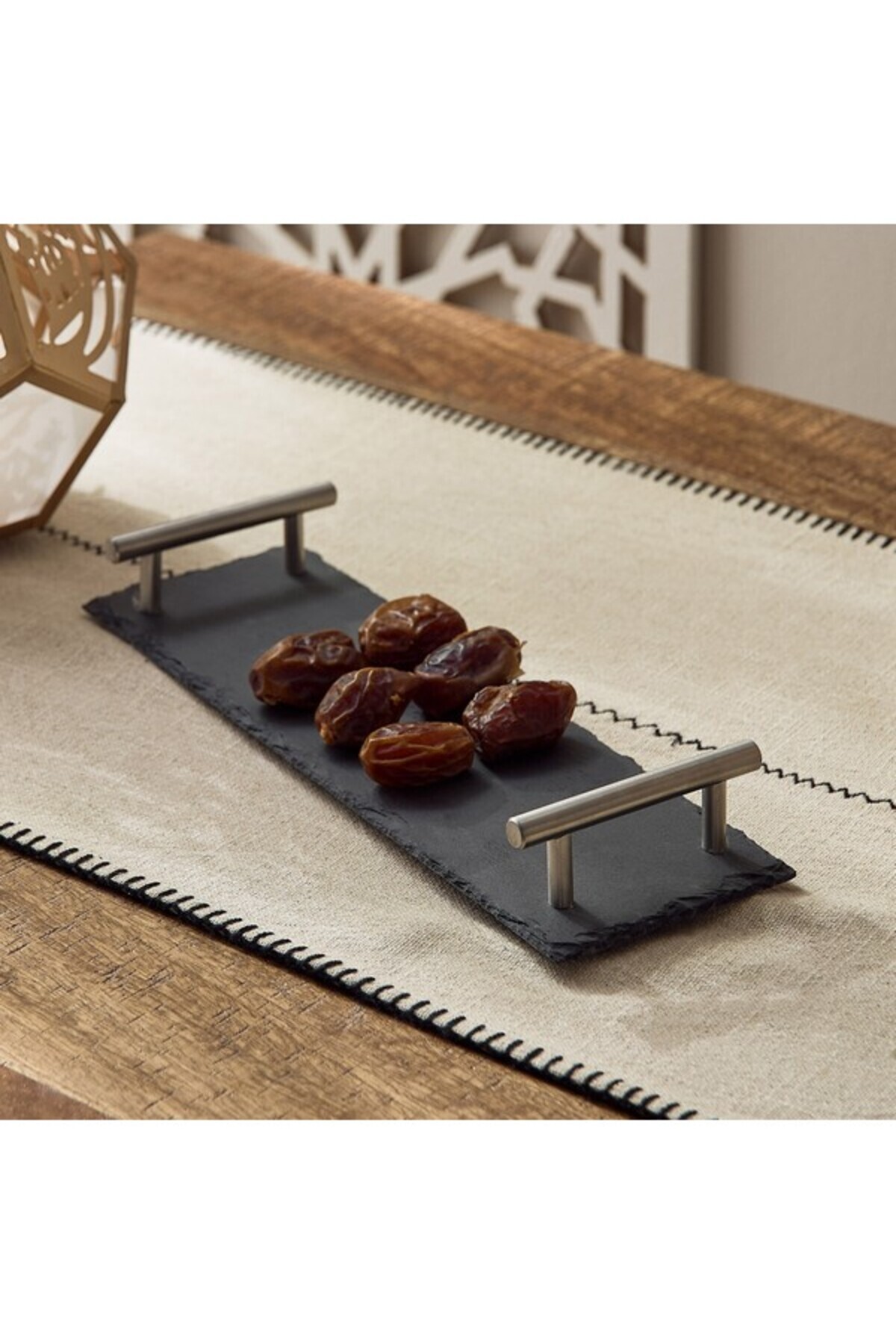 Home Box Eden Slate Rectangular Tray with Handle