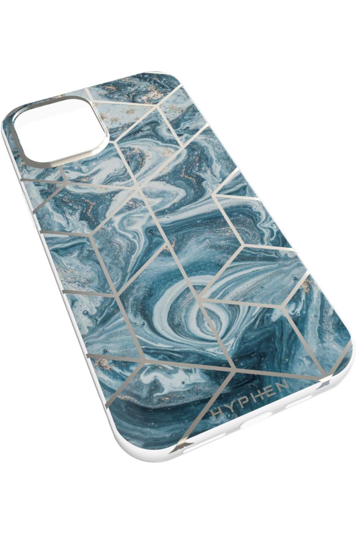 HYPHEN-Marble Case Compatible With iPhone 12 & Pro (6.1 Inch)_Pacific Blue, Thermoplastic material 1