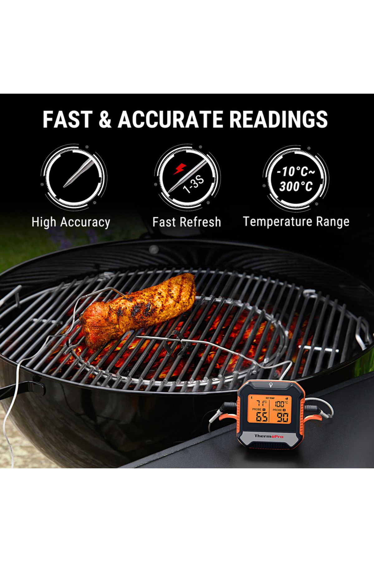 Choice-Thermopro Tp904 Bluetooth-connected App Wireless 135m Dual Probes Digital Meat Thermometer, Kitch... 4