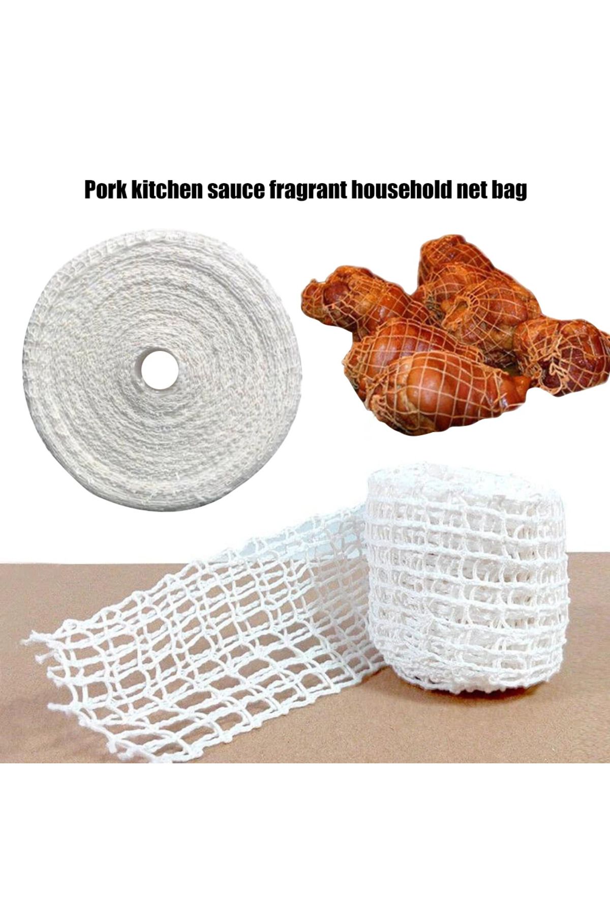 Choice-2m Meat Cotton Netting Roll Elastic Ham Sock Mesh Pork Butcher String Net Household Hot Dog Sausage 3