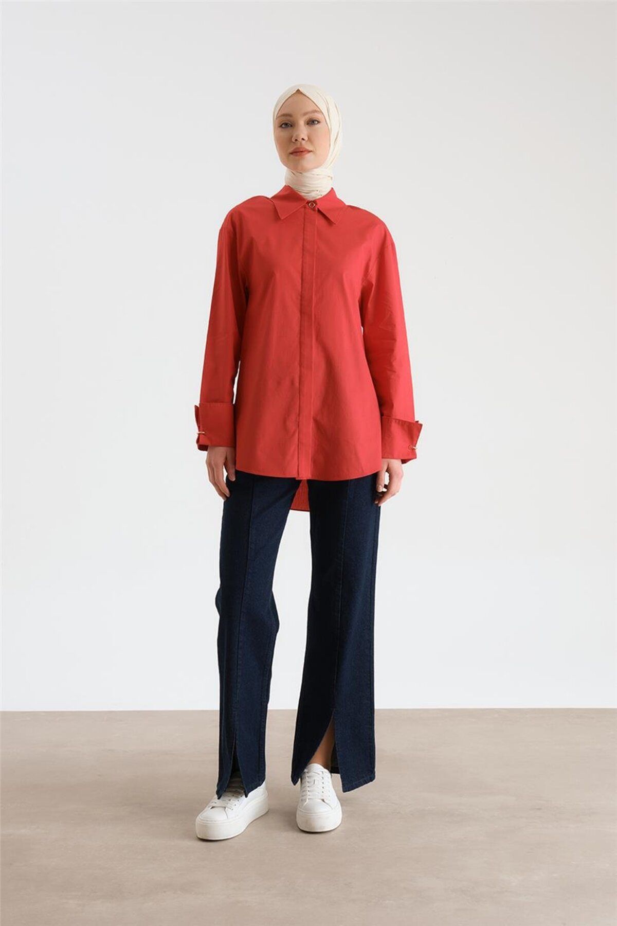 Armine-Oversize Ringed Shirt 24Y3520 - Cherry 3