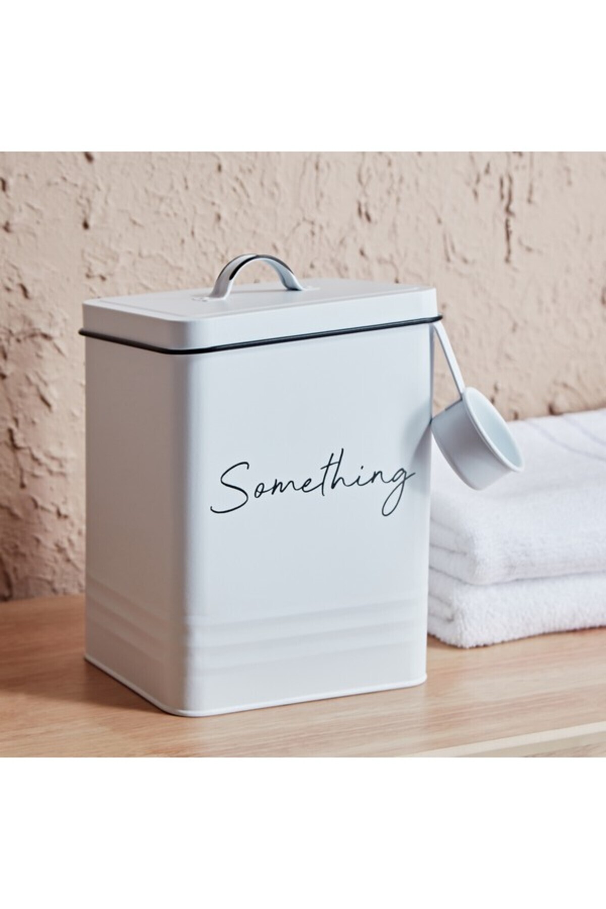 Home Box Vintage Washing Powder Storage Box with Lid and Scoop 18x15.5x25.5 cm