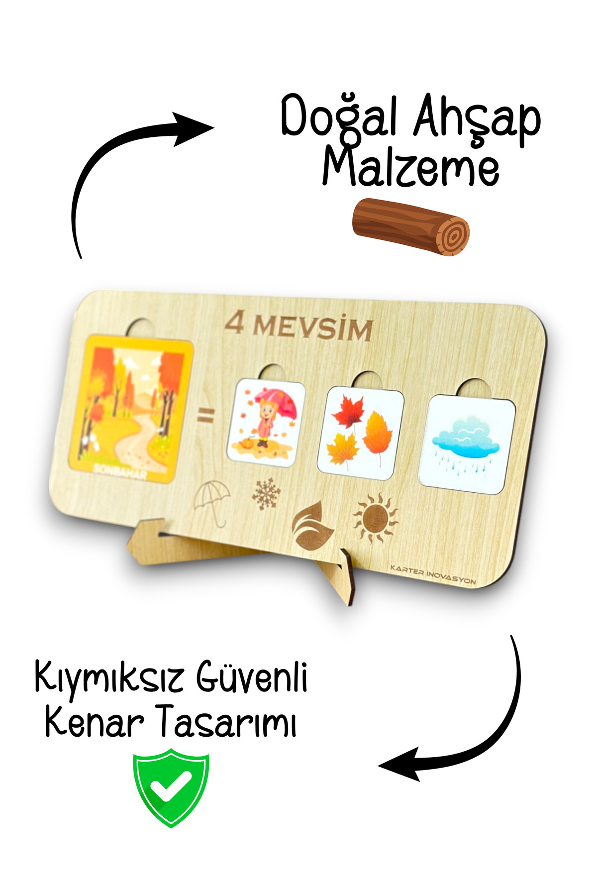 Karter İnovasyon Ahsap Mevsim Tahtasi,Mevsimleri Ögreniyorum,4 Mevsim, Ahsap Egitici Set,Ahsap Oyuncak,Montessori Set fotoğrafı 4 (önizleme)