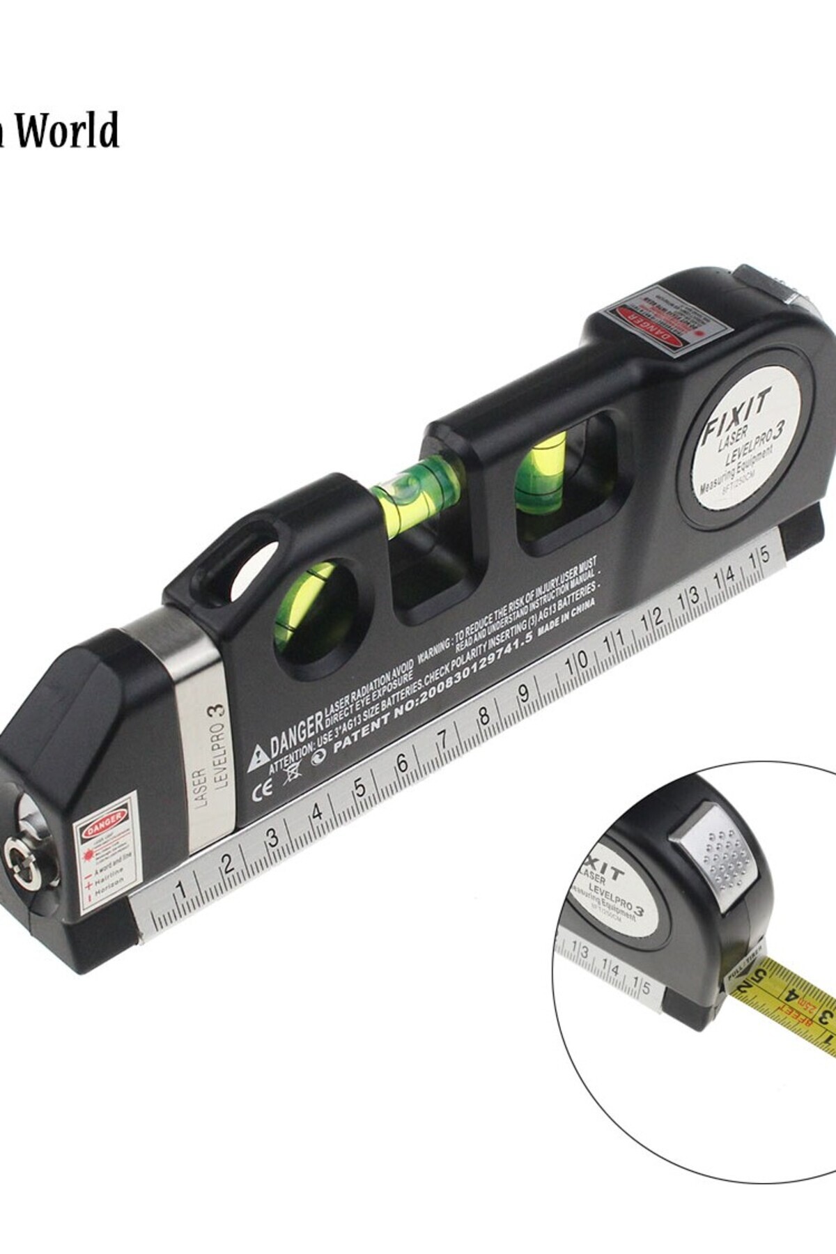 Ninth World-8ft/25m Laser Level Horizon Vertical Measure Aligner Standard And Metric Ruler Multip... 8
