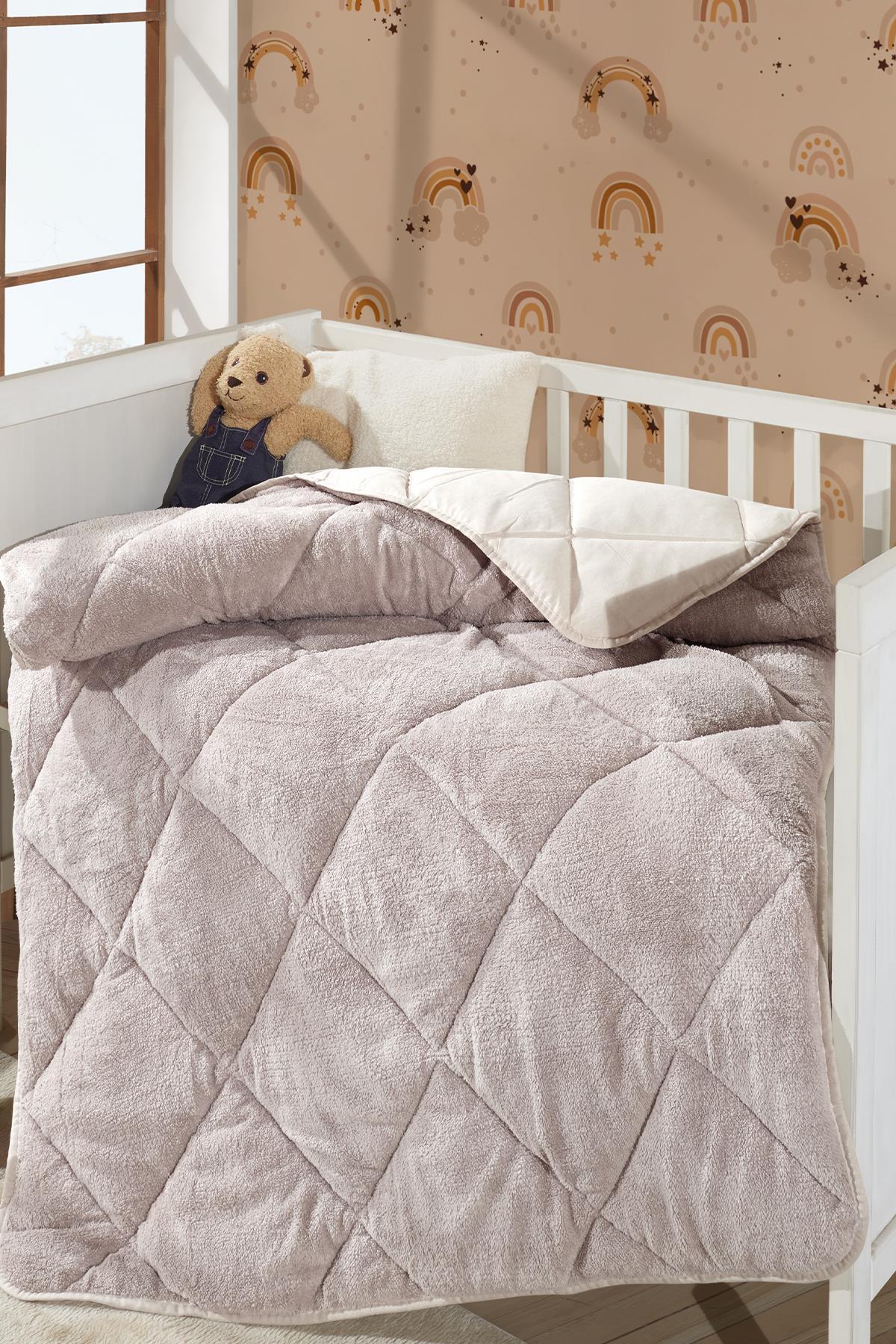 Zeynep Tekstil Lüx Wellsoft Yorgan Çift Taraflı Bebek Yorganı 95X145 Krem fotoğrafı 2 (önizleme)