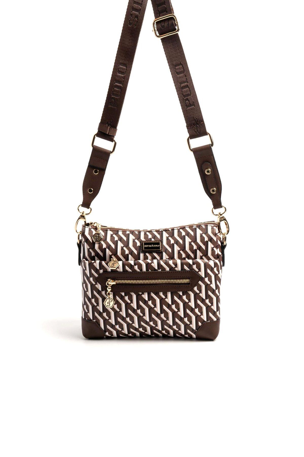 Silver Polo-Silver & Polo Brown Sp1110 Women's Crossbody Bag 1