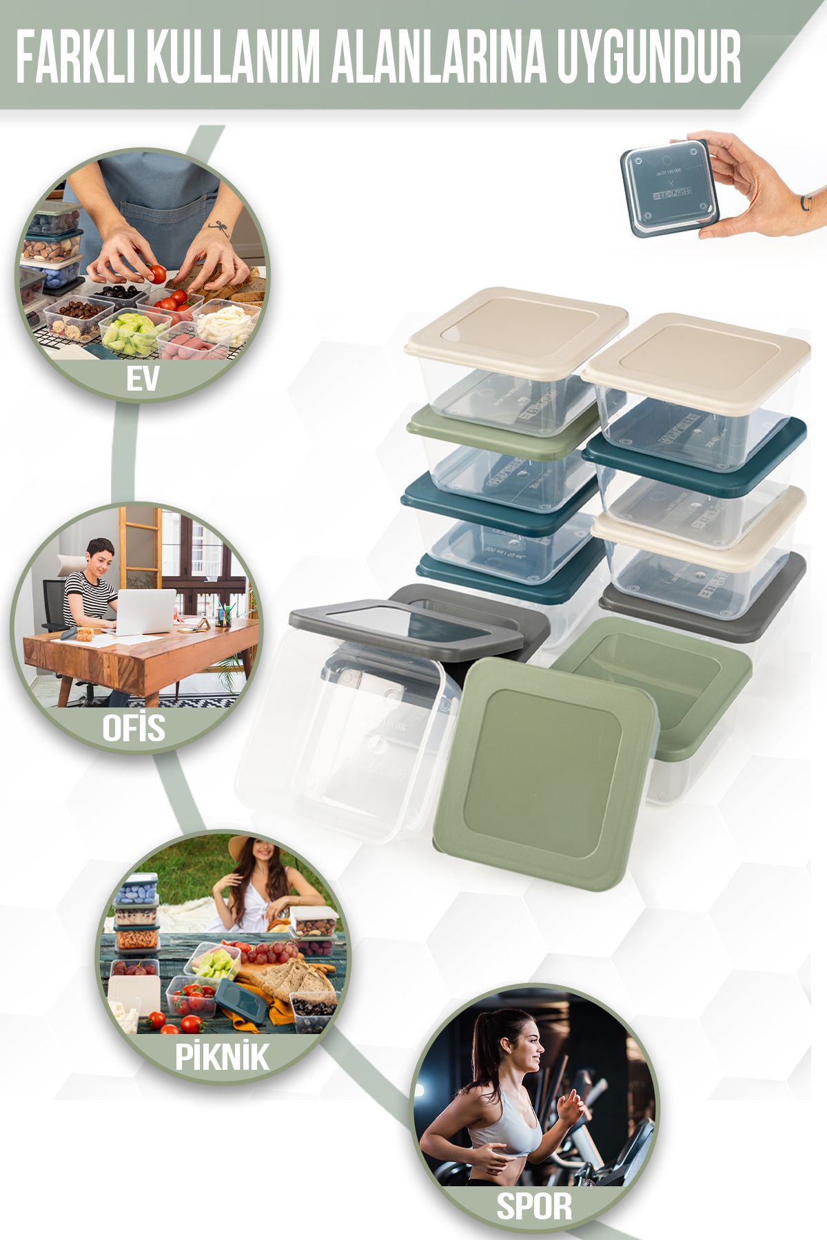 Sunplast-Pack of 4 Me Mini Storage Container with Lid, Food, Picnic Storage Container, Breakfast Set 7