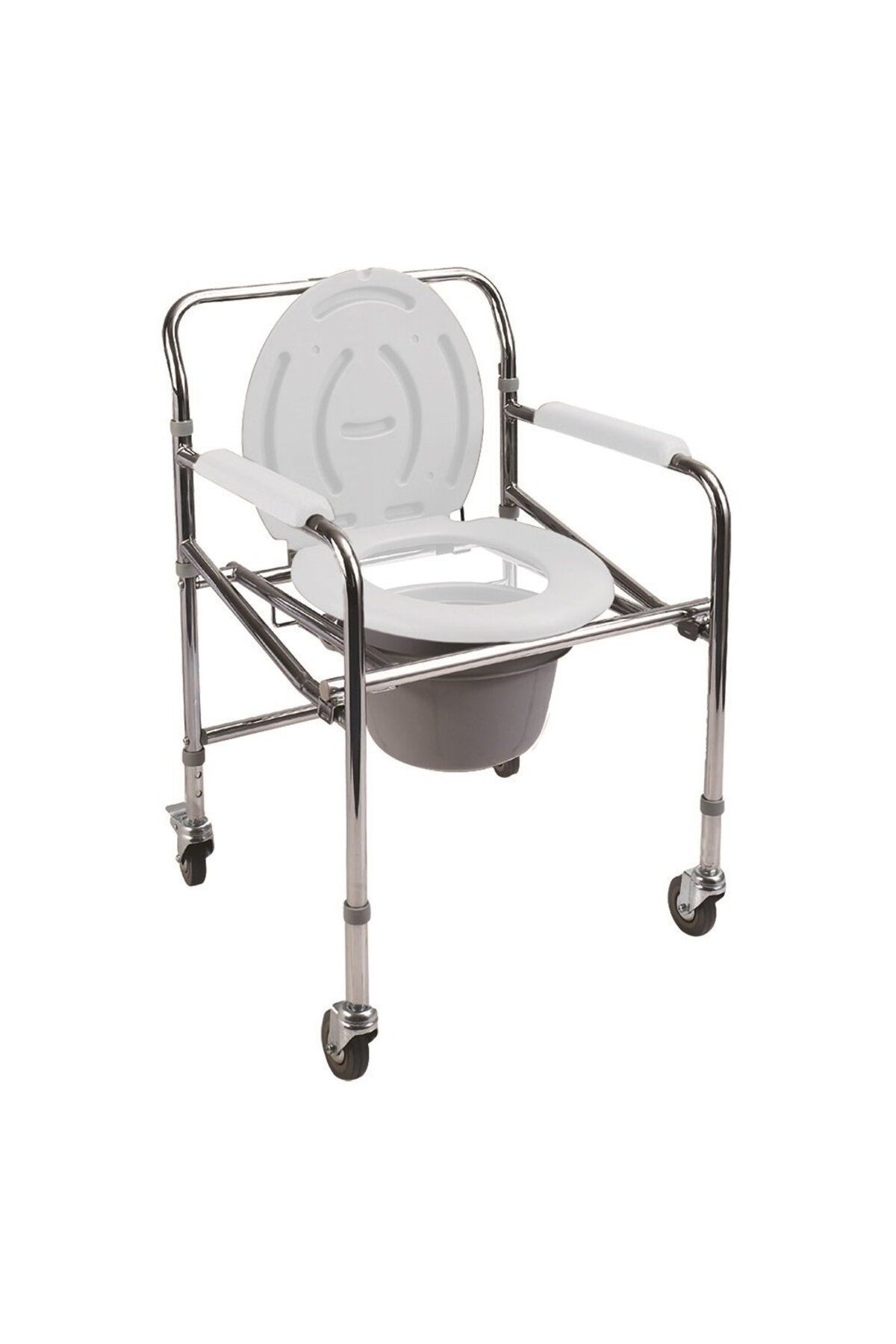 medikaltec Poylin P561 Komot Klozetli Tekerlekli Banyo Tuvalet Sandalyesi