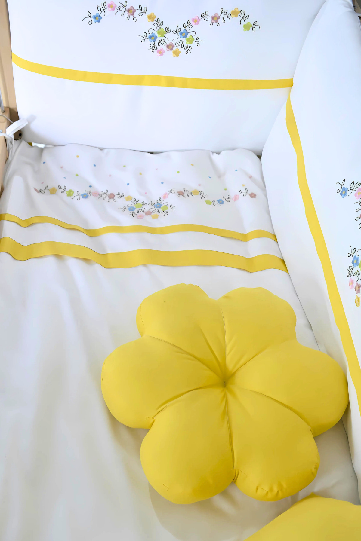 Kista Baby Bebek Uyku Seti Nevresim Takımı 60x120 Flower Sarı fotoğrafı 3 (önizleme)
