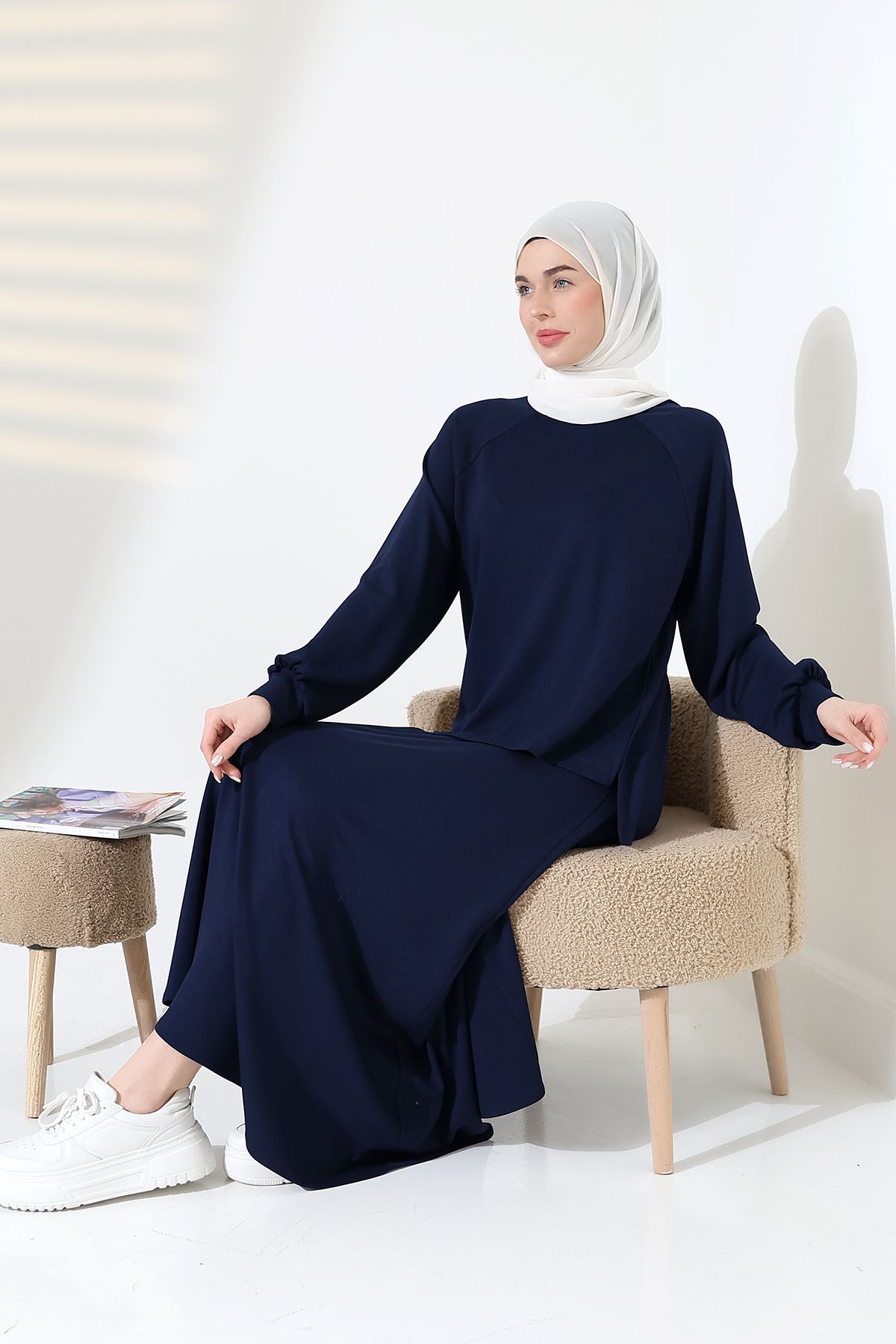 MHT STORE-Hijab Skirt Suit Raglan Sleeve Drawstring Modal Oy.Sho Fabric 3