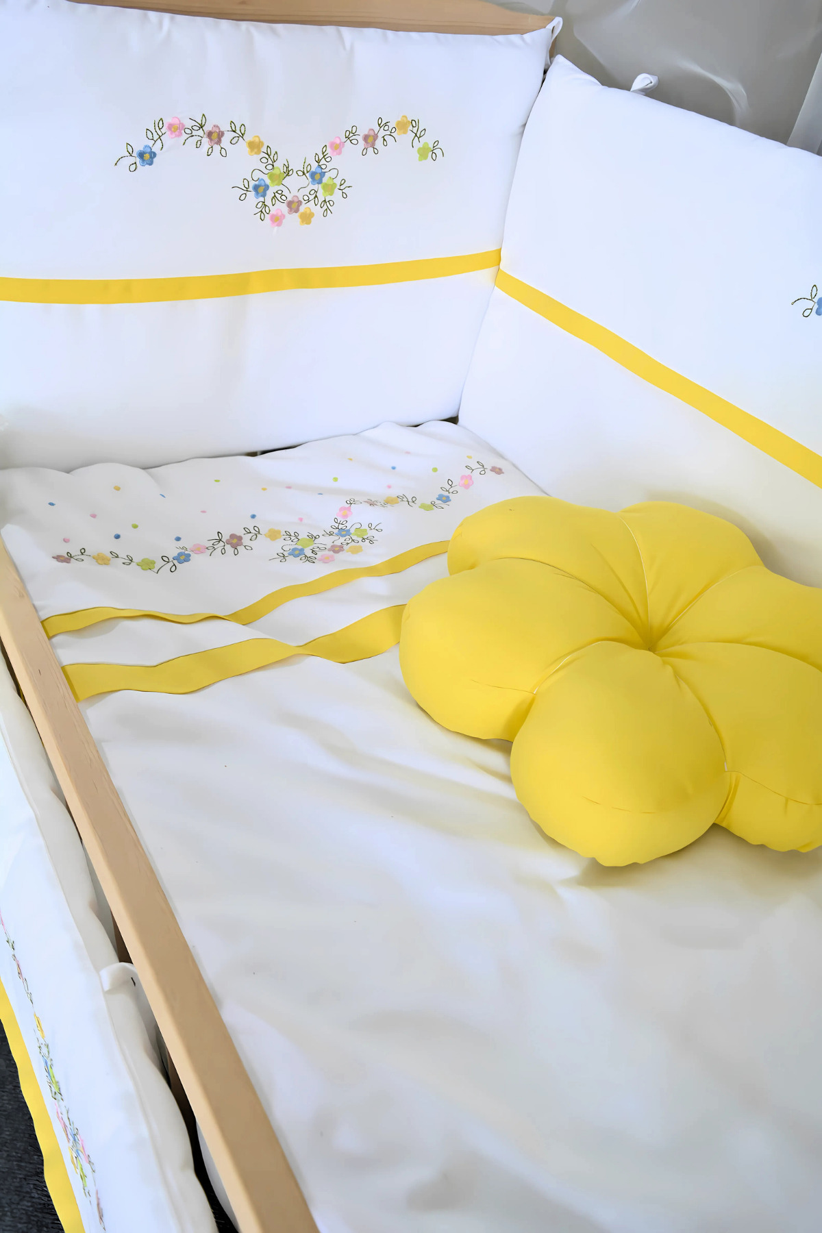 Kista Baby Bebek Uyku Seti Nevresim Takımı 60x120 Flower Sarı fotoğrafı 7 (önizleme)