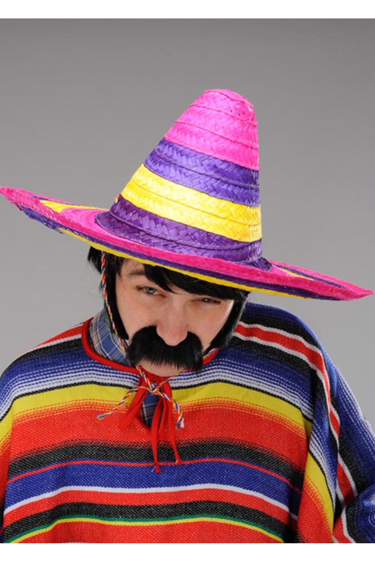 نسی‌ورلد سَمبرِرو کلاه مکزیکی رنگارنگ بافتنی از کاه، سایز بزرگسال