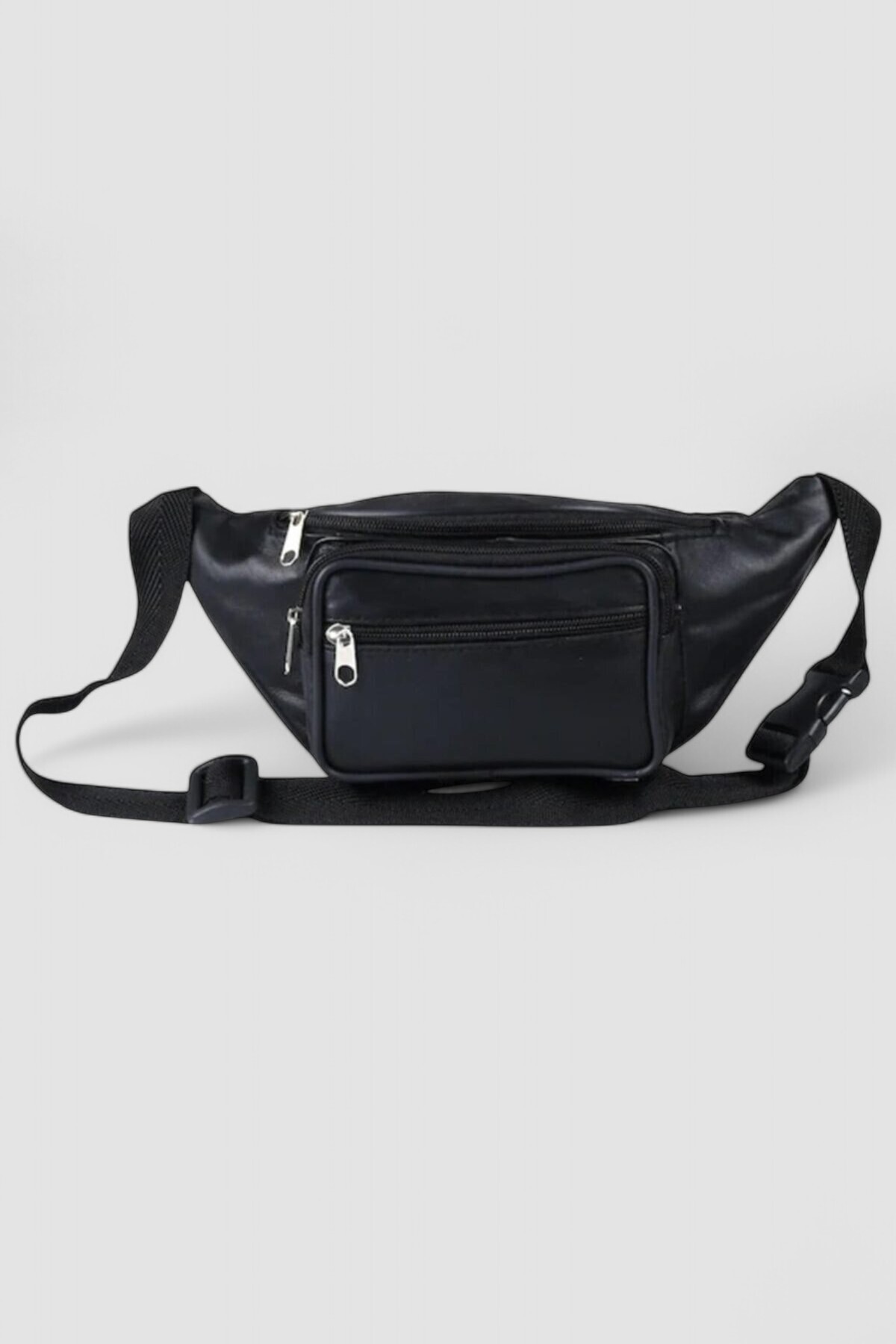 Lederax %100 Hakiki Deri Freebag Bel Çantası Siyah görsel 3