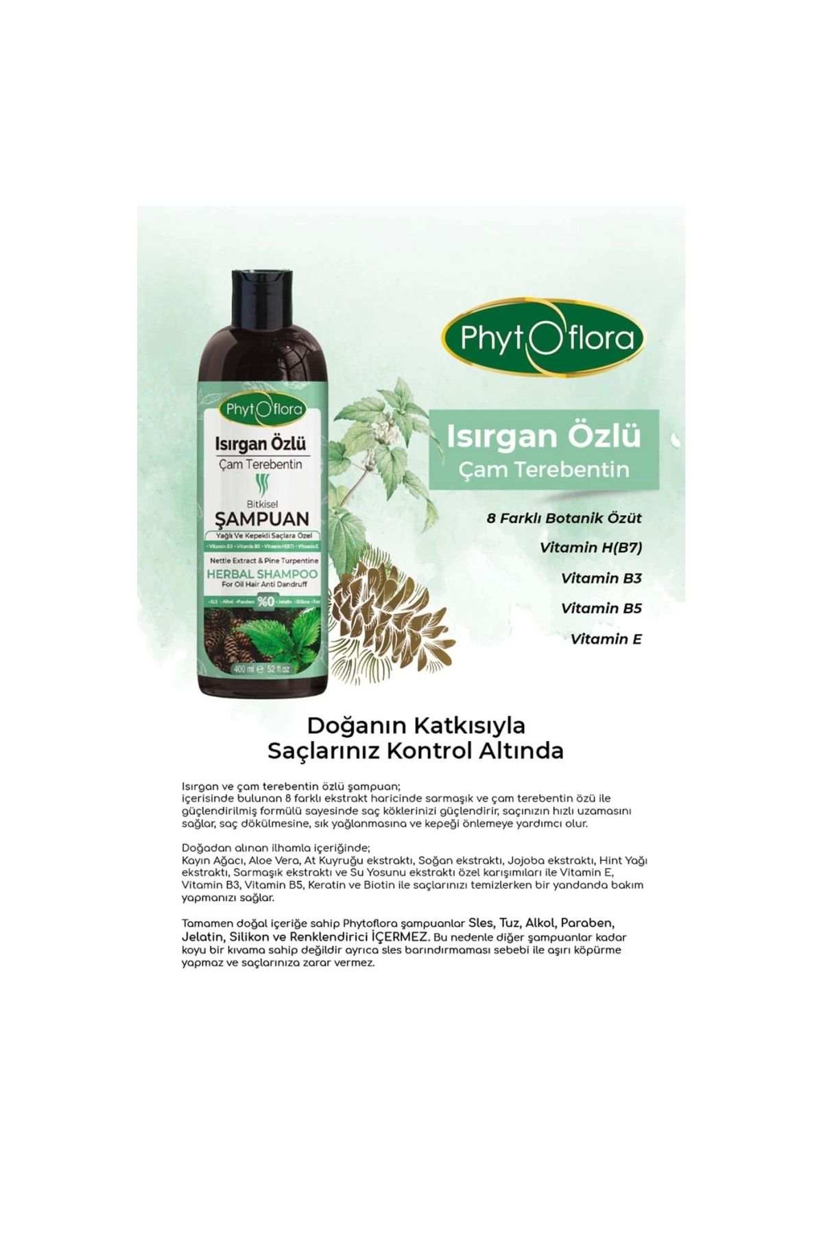 Phytoflora-Nettle Extract Pine Turpentine Extract Herbal Shampoo 4