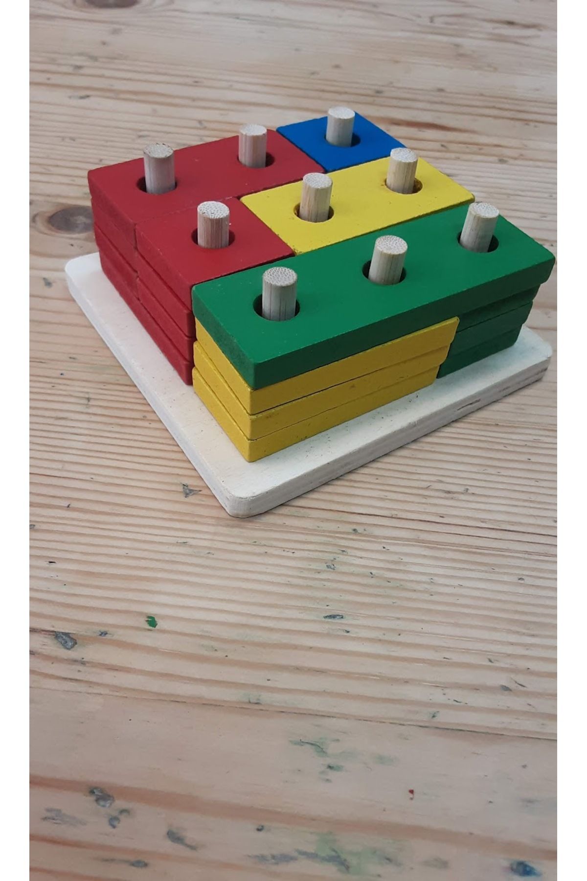 pinokyo akademi-Educational Wooden Color Block Stringing Tetris Toy 5