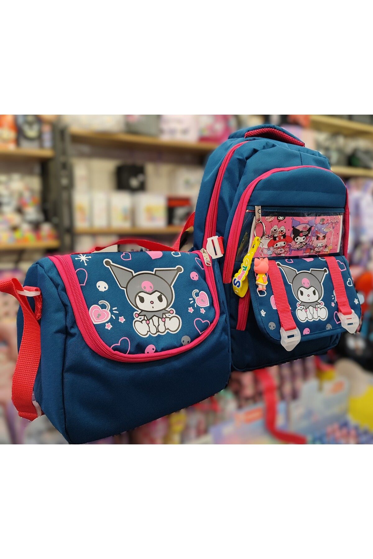 bundle island-Kuromi Figured 4 Compartment Elementary School Backpack + Insulated Lunch Box 2