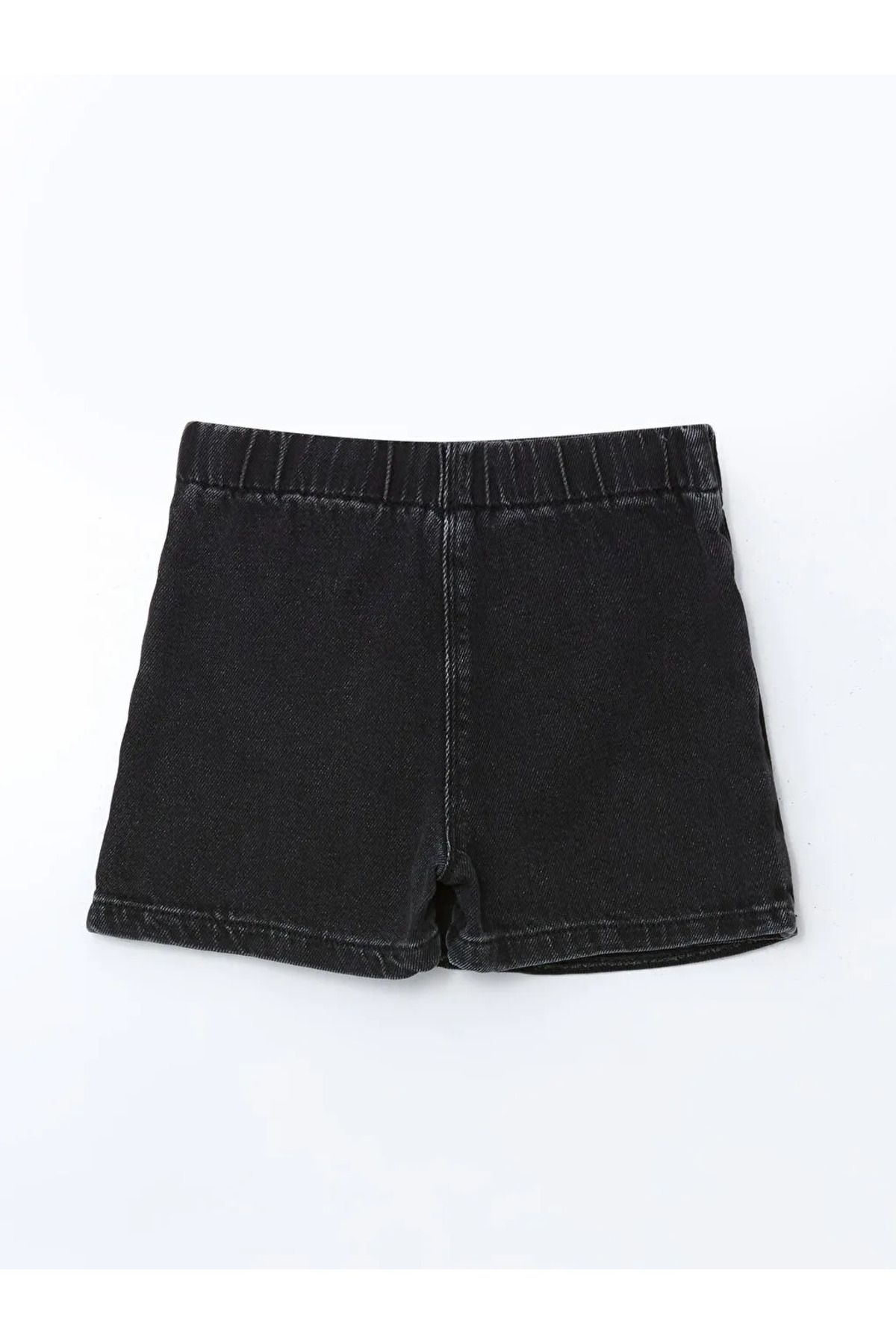 LC Waikiki-Lcw Kids Black Elastic Waist Girls' Jeans Shorts 2