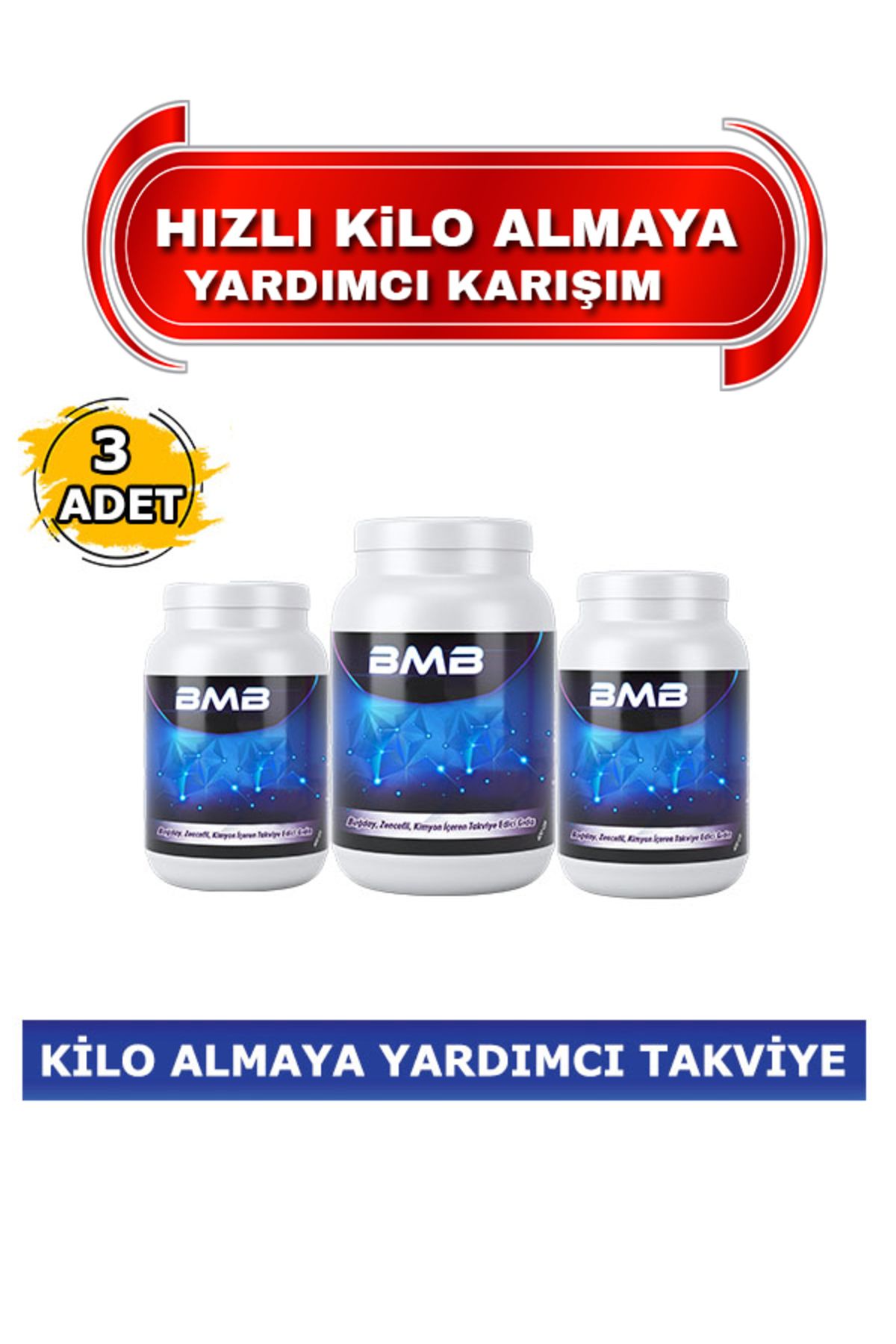 Bmb Hızlı Kilo Almaya Yardımcı Gıda Takviyesi Kilo Aldırıcı 3 Adet 3x400 gr 1200 gr