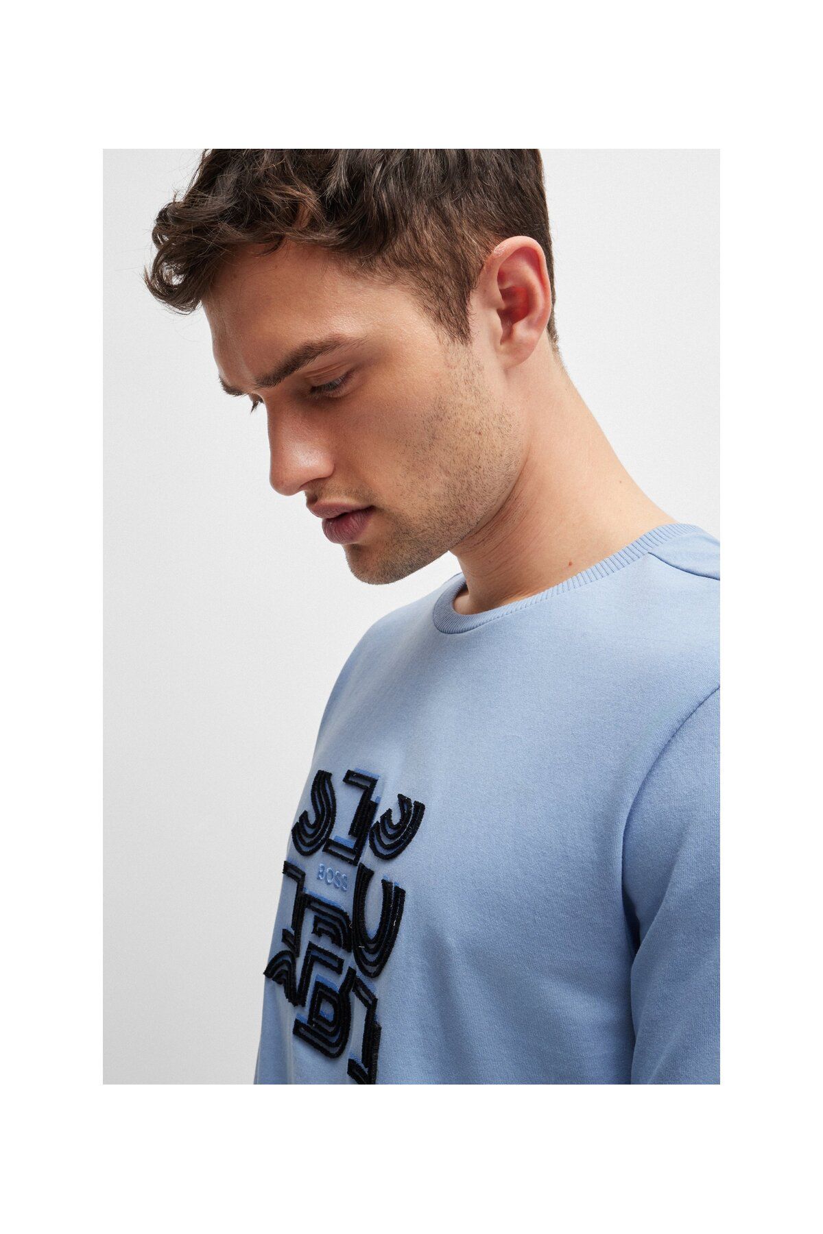 تی شرت مردانه پنبه الگوی تایپوگرافی با برش معمولی T SHIRT BOSS