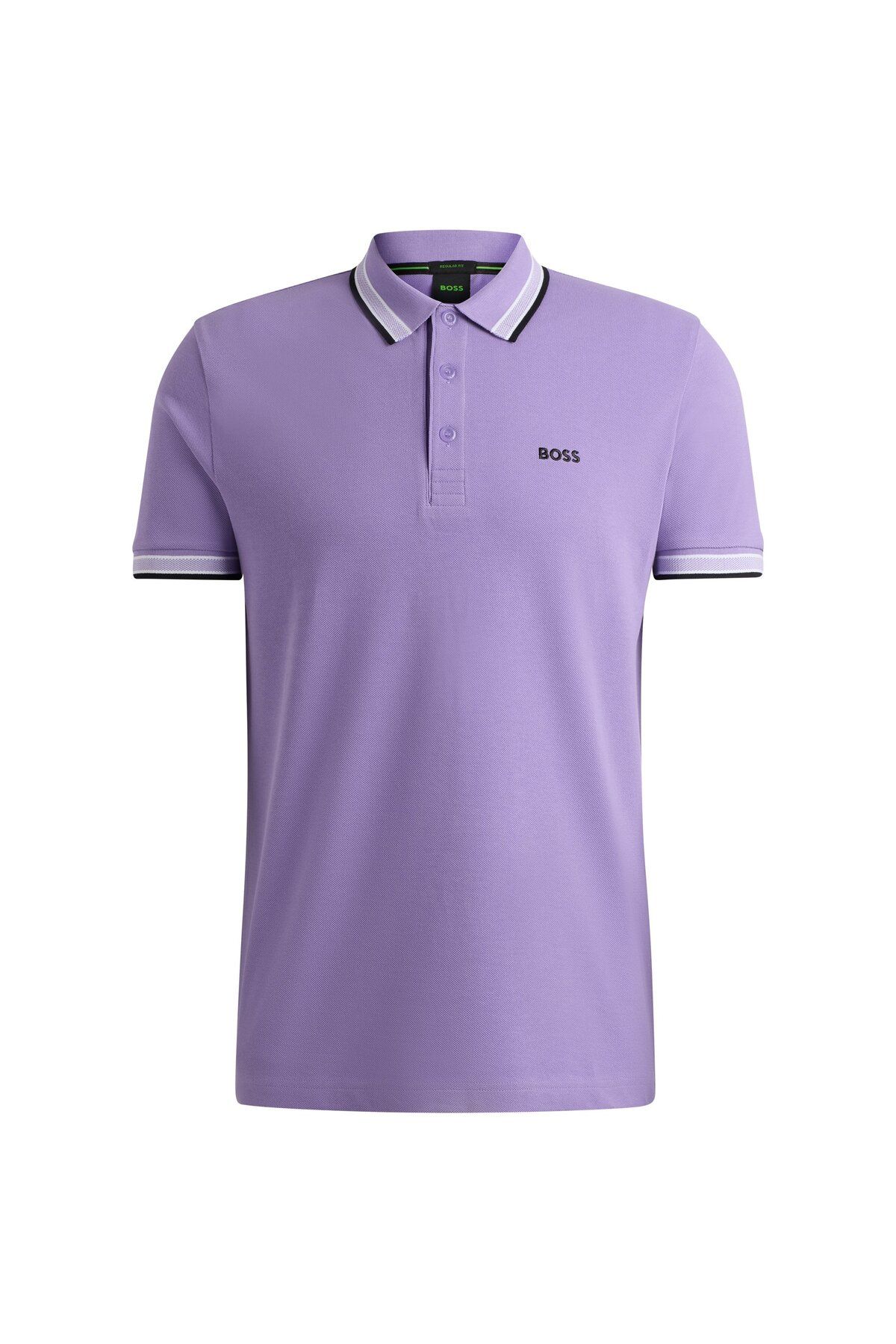 تی شرت یقه پولو بنفش مردانه لوگوی رنگ کنتراست پنبه چوگان yaka t shirt BOSS