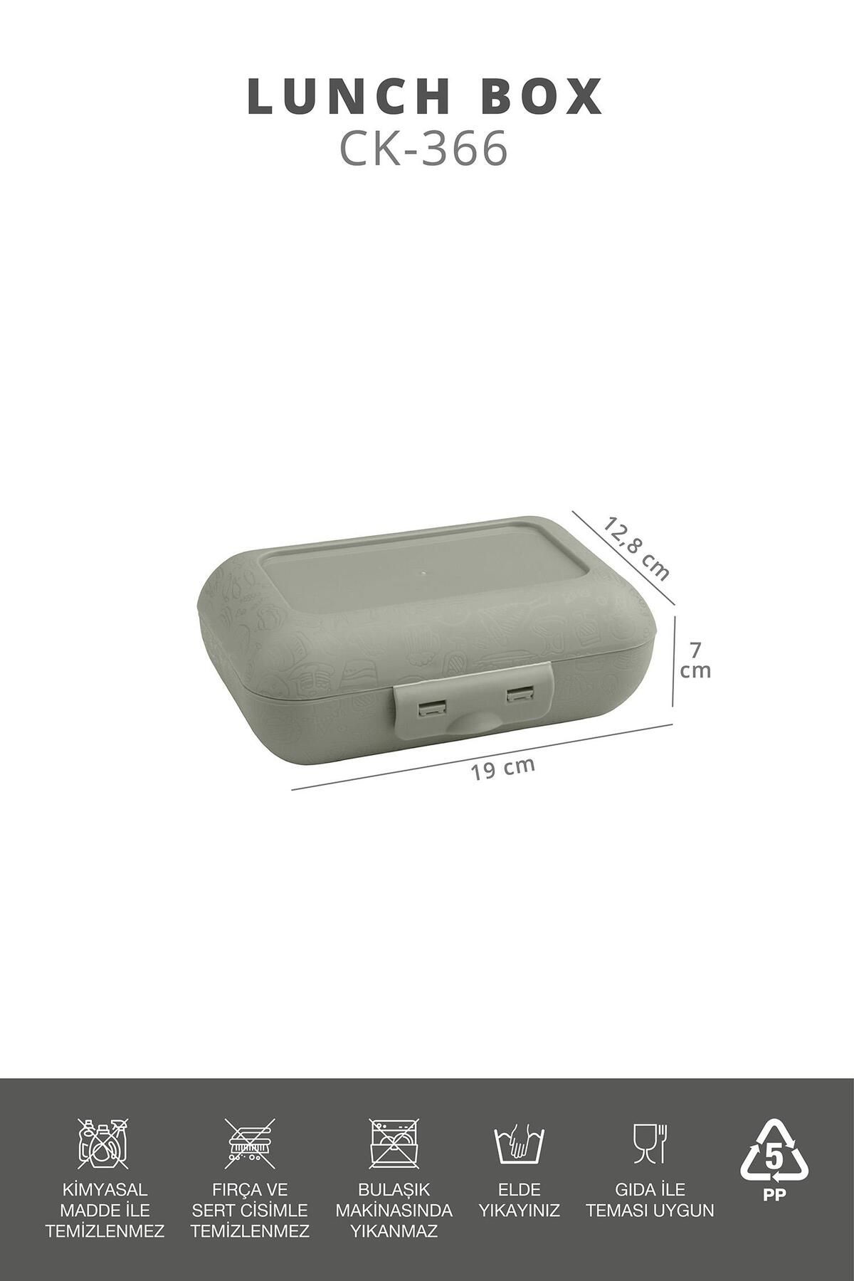 Okyanus Home-Green Lunch Box 2 Layers 5 Compartments Lunch Box with Self Fork and Spoon 6