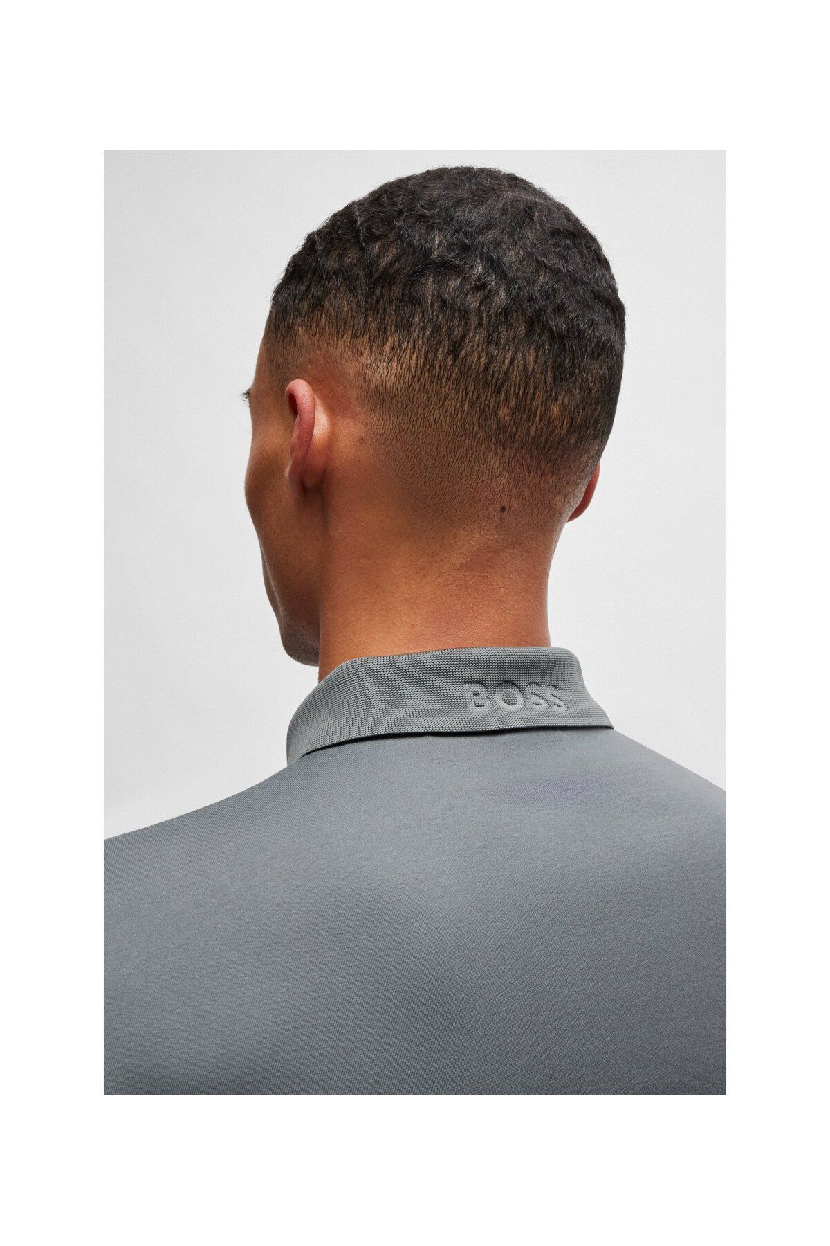 تی شرت یقه پولو نود مردانه interlok Cotton Cutt Cut Cull Collar t shirt با دکوراسیون رنگ متضاد BOSS