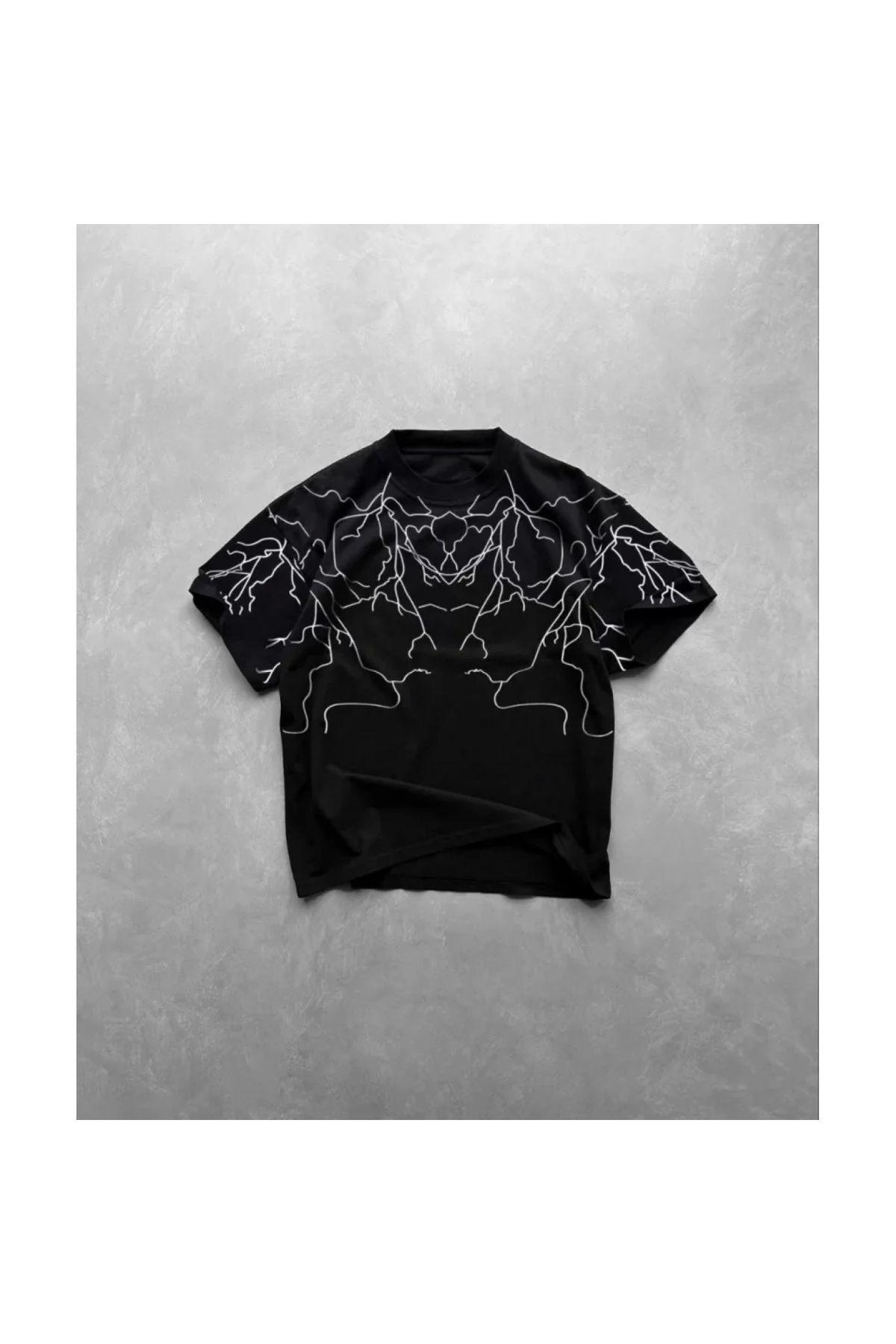Narnuga Unisex Bisiklet Yaka Baskılı Oversize TShirt