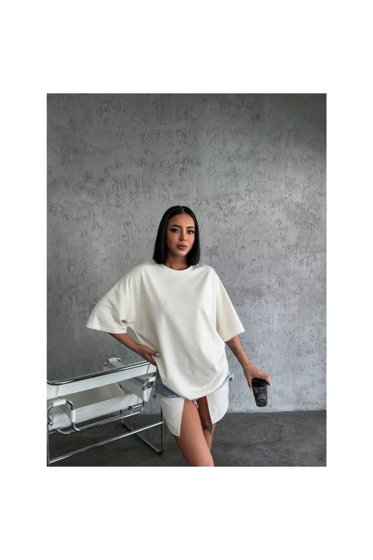 Narnuga Düz Biskilet Yaka Tshirt