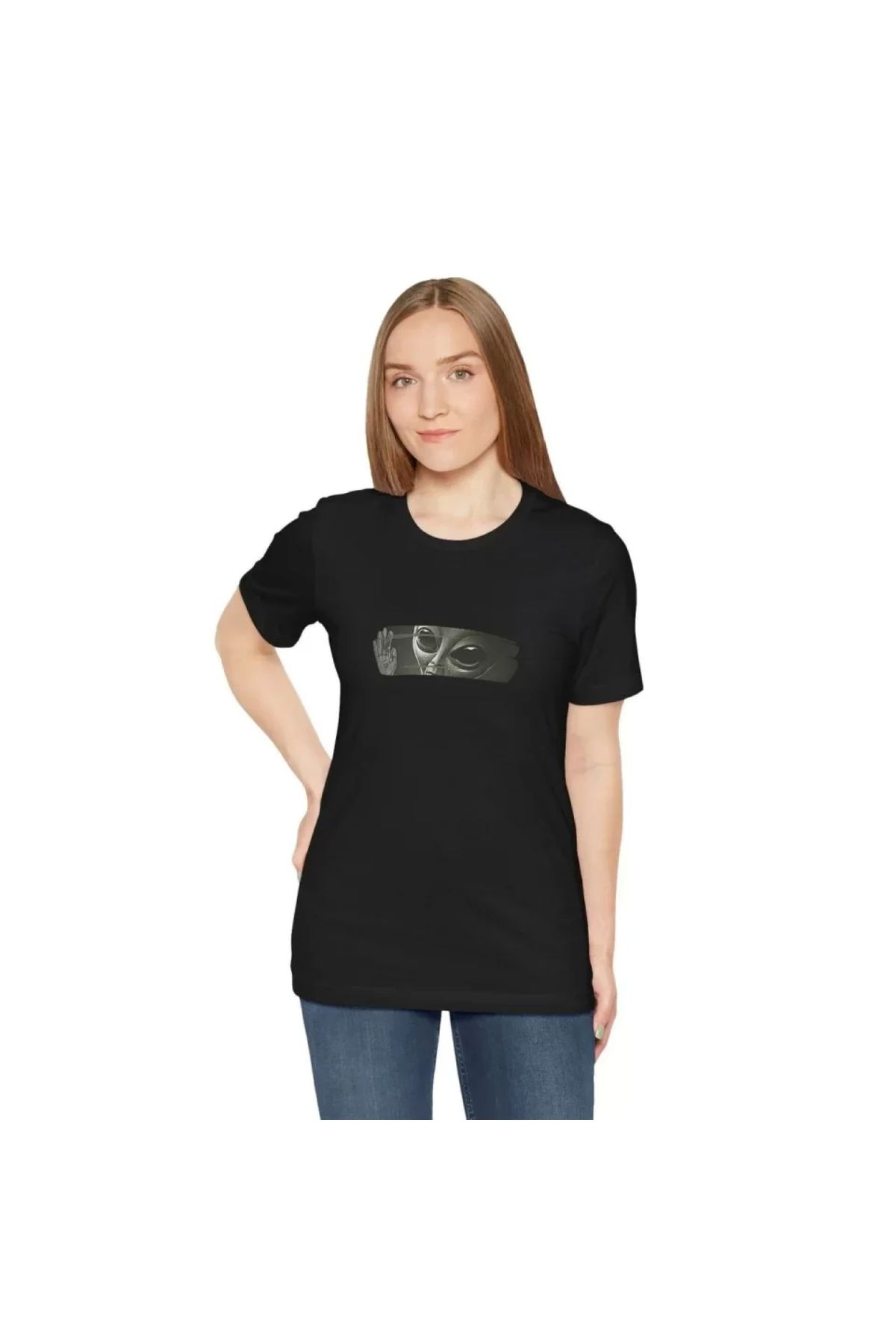 Narnuga Unisex Bisiklet Yaka Baskılı TShirt