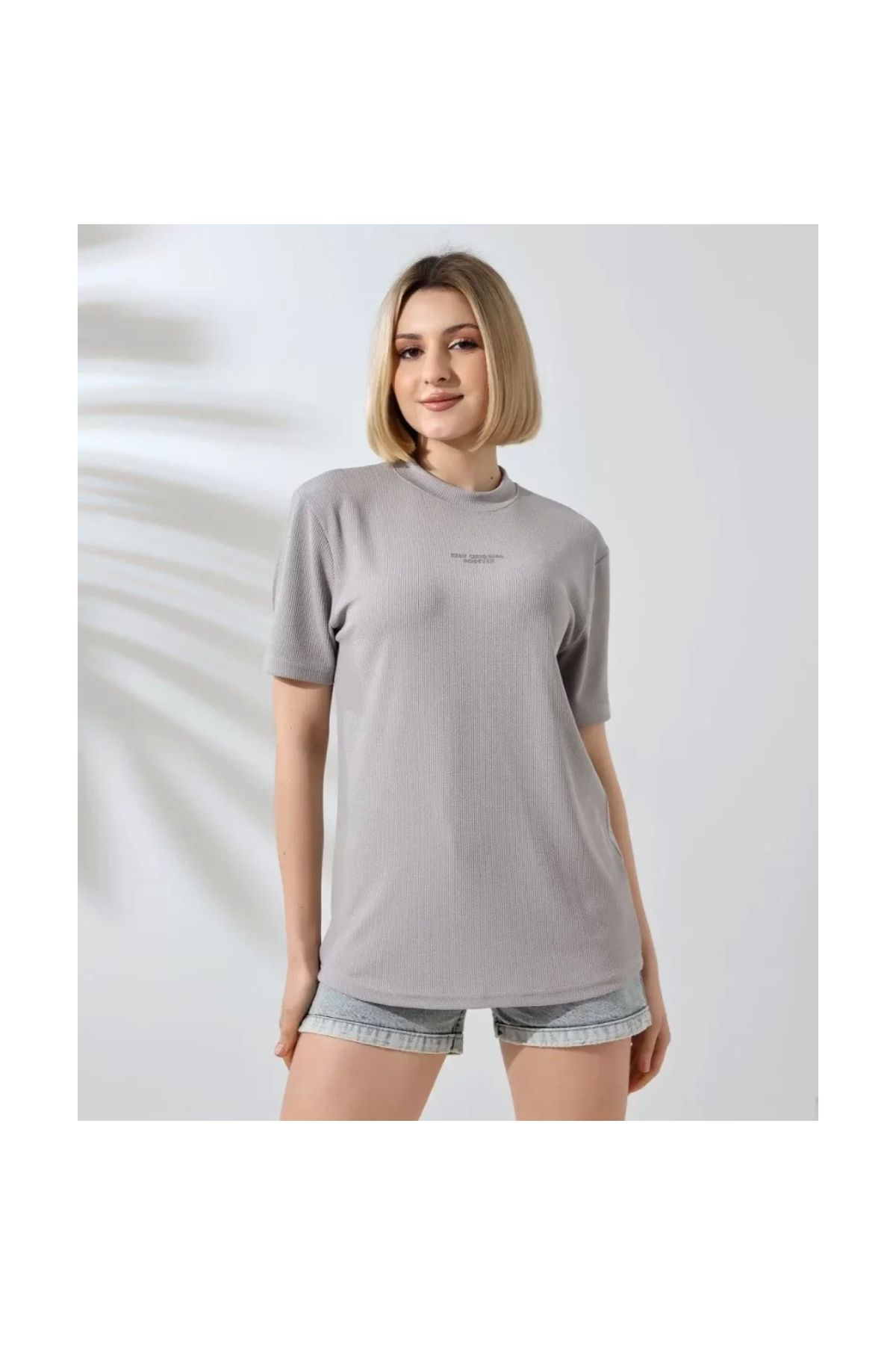 Narnuga Unisex Bisiklet Yaka Baskılı Slim Fit TShirt