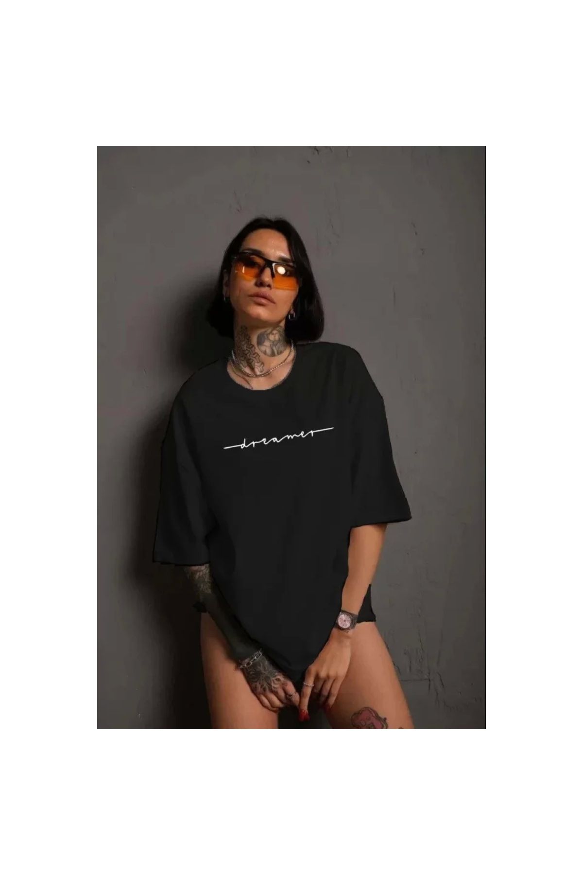 Narnuga Unisex Bisiklet Yaka Baskılı TShirt