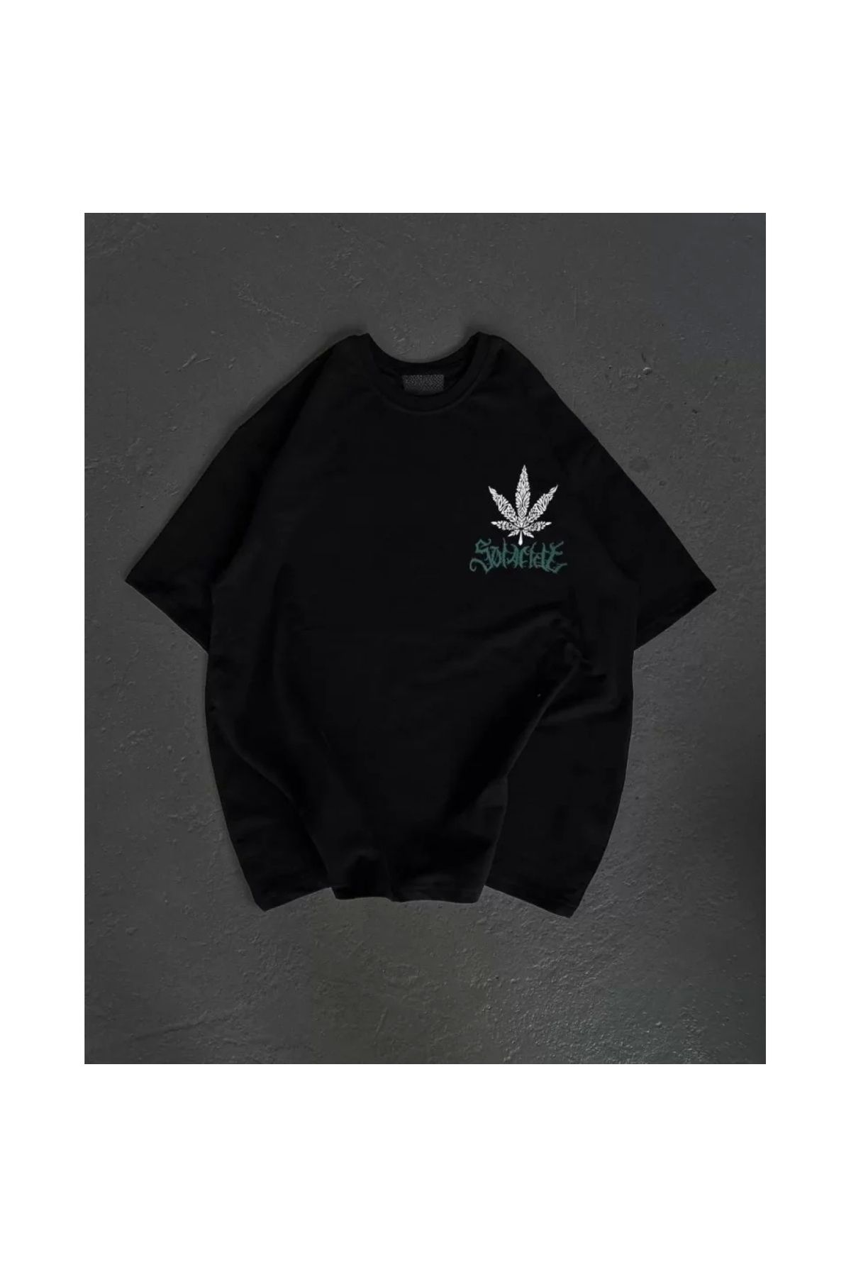 Narnuga Unisex Bisiklet Yaka Baskılı Oversize TShirt