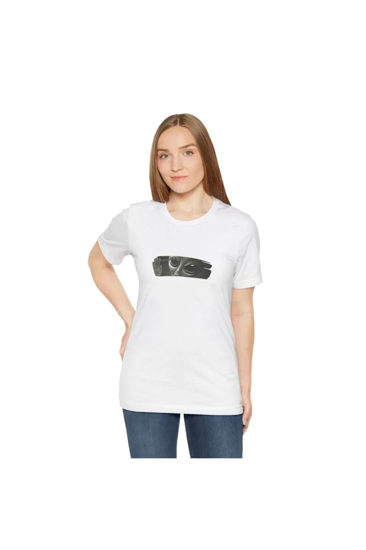 Narnuga Unisex Bisiklet Yaka Baskılı TShirt