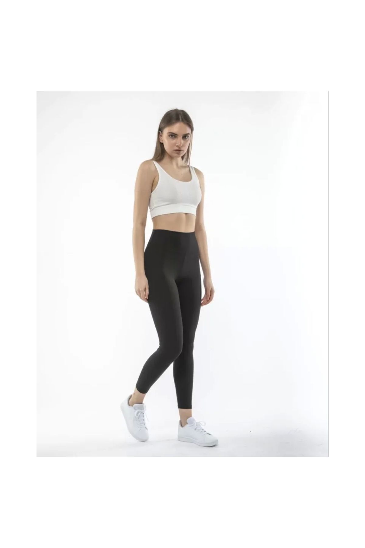 Narnuga Yüksek Bel Sporcu Düz Tayt