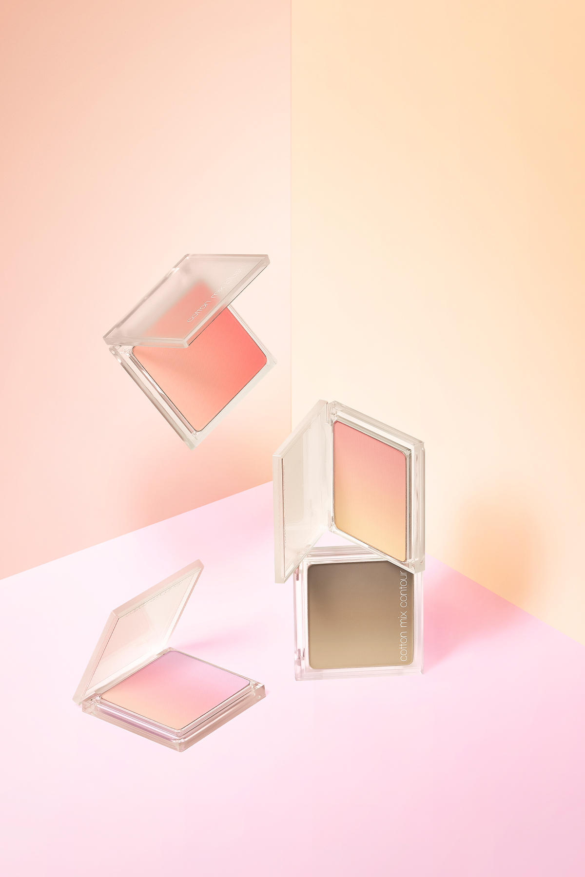 Doğal Görünümlü, 3 Farklı Renk Tonu İçeren, Uzun Süre Kalıcı Allık Cotton Mix Blush (No.1) — نارنجی 6450 — تصویر 4 از 4