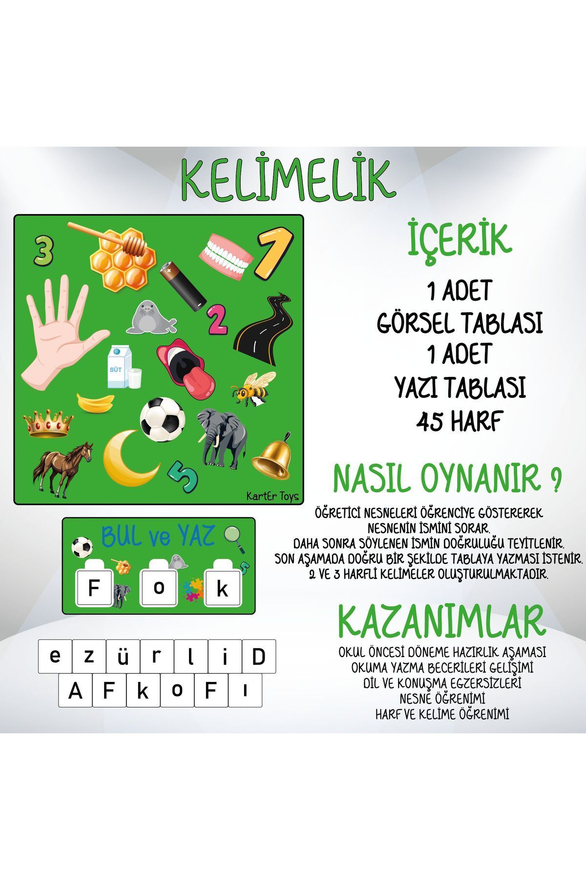 Karter İnovasyon-Educational and Word Building Game - Wooden Word Game 4