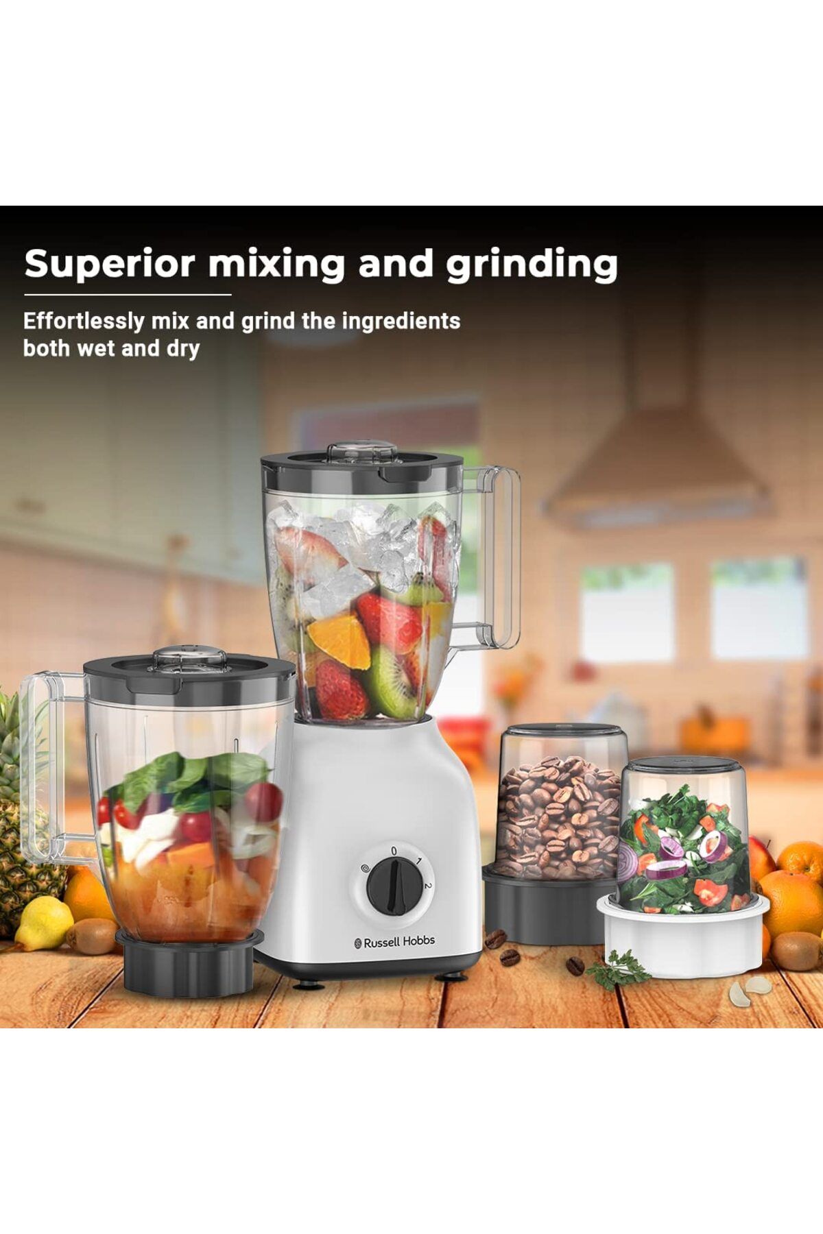 RUSSELL HOBBS-4 in 1 Blender with 2 Multi Mills 6