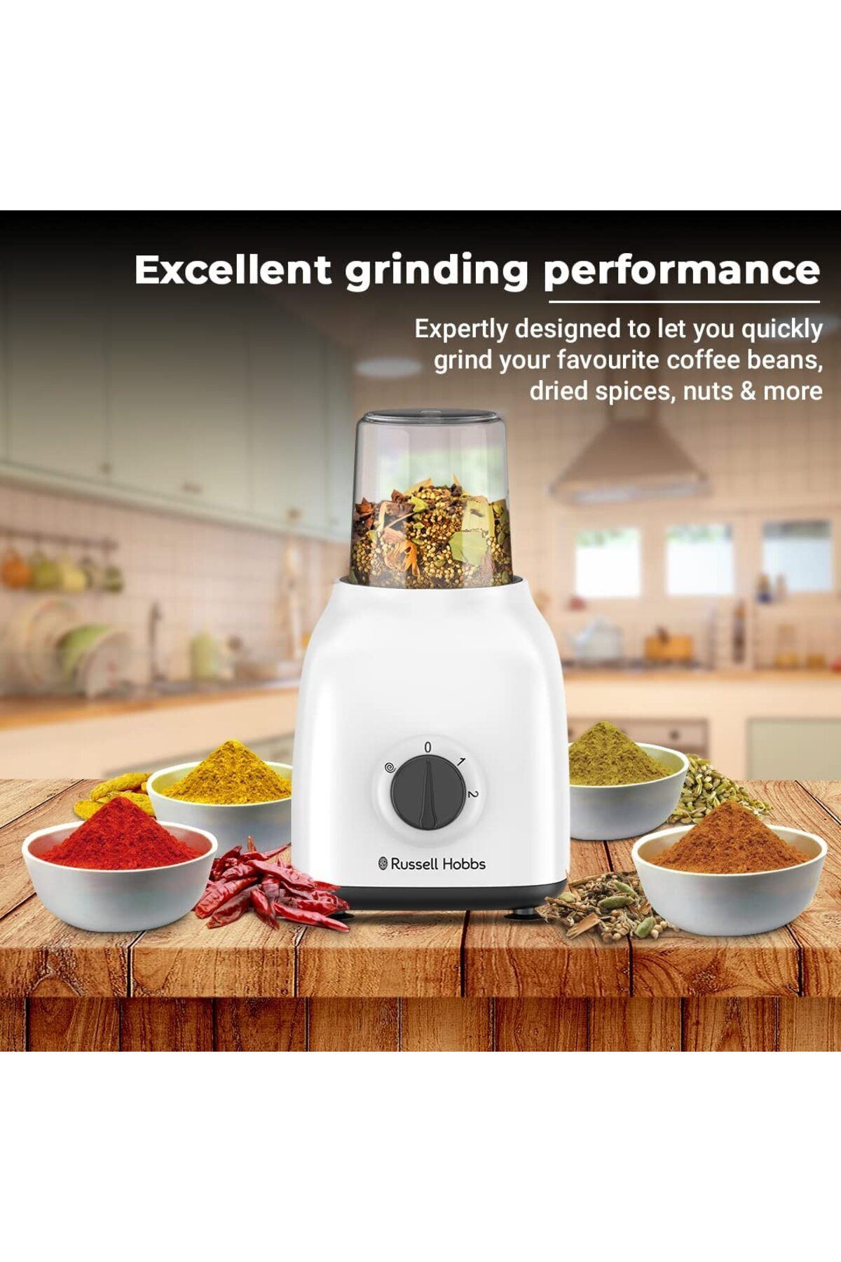 RUSSELL HOBBS-Blender with Mill Blender and 2 Mills 3