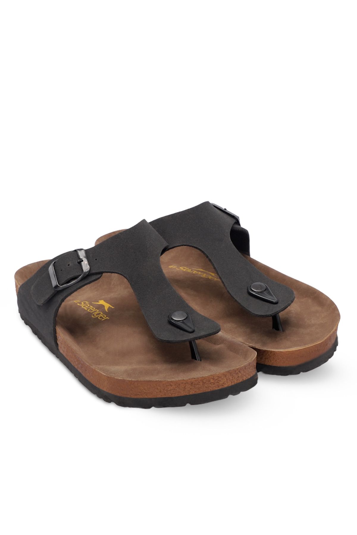 دمپایی سیاه مردانه و زنانه Luke Slipper مشکی Nubuk SA11se009 Slazenger