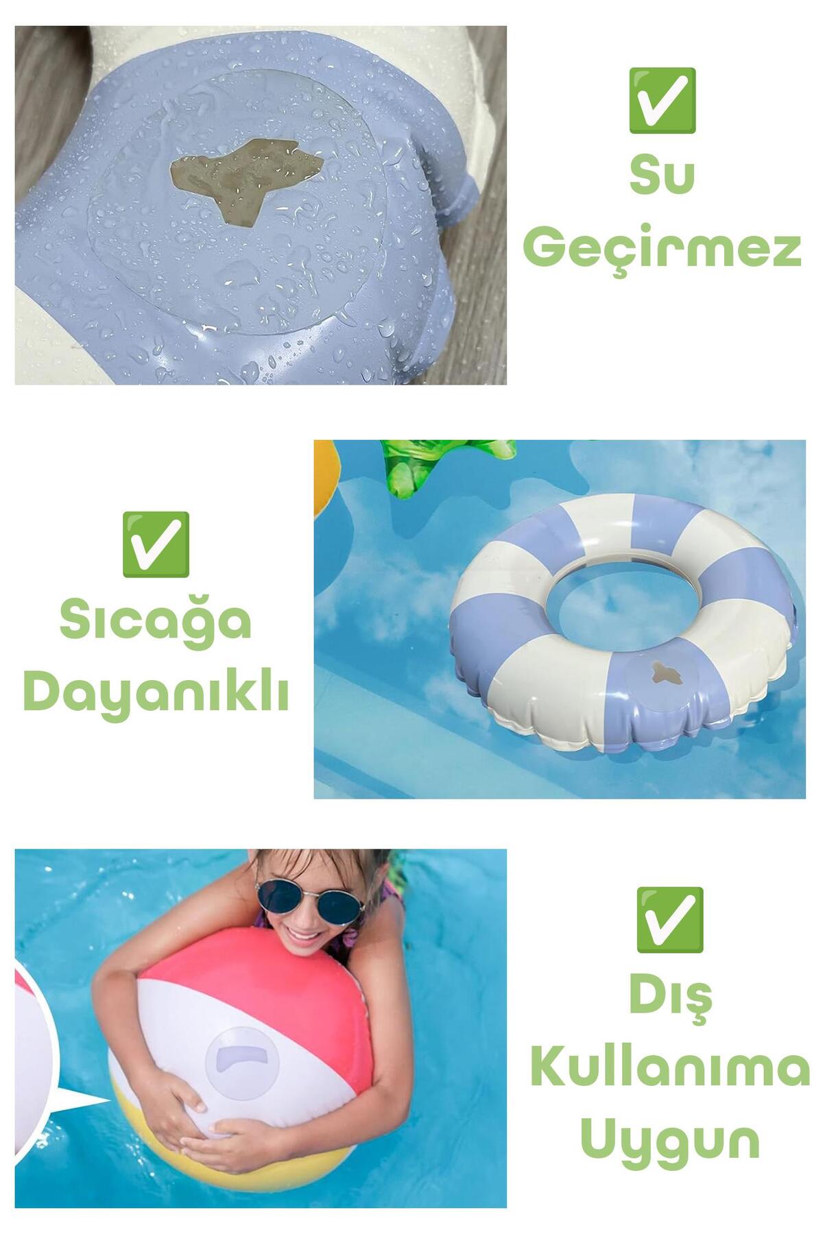 Telvesse 8li Patlak Yama Tamir Bandı Şişme Yüzme Simidi Kolluk Bot Top Pilates Simit Çadır Yağmurluk Yaması fotoğrafı 4 (önizleme)