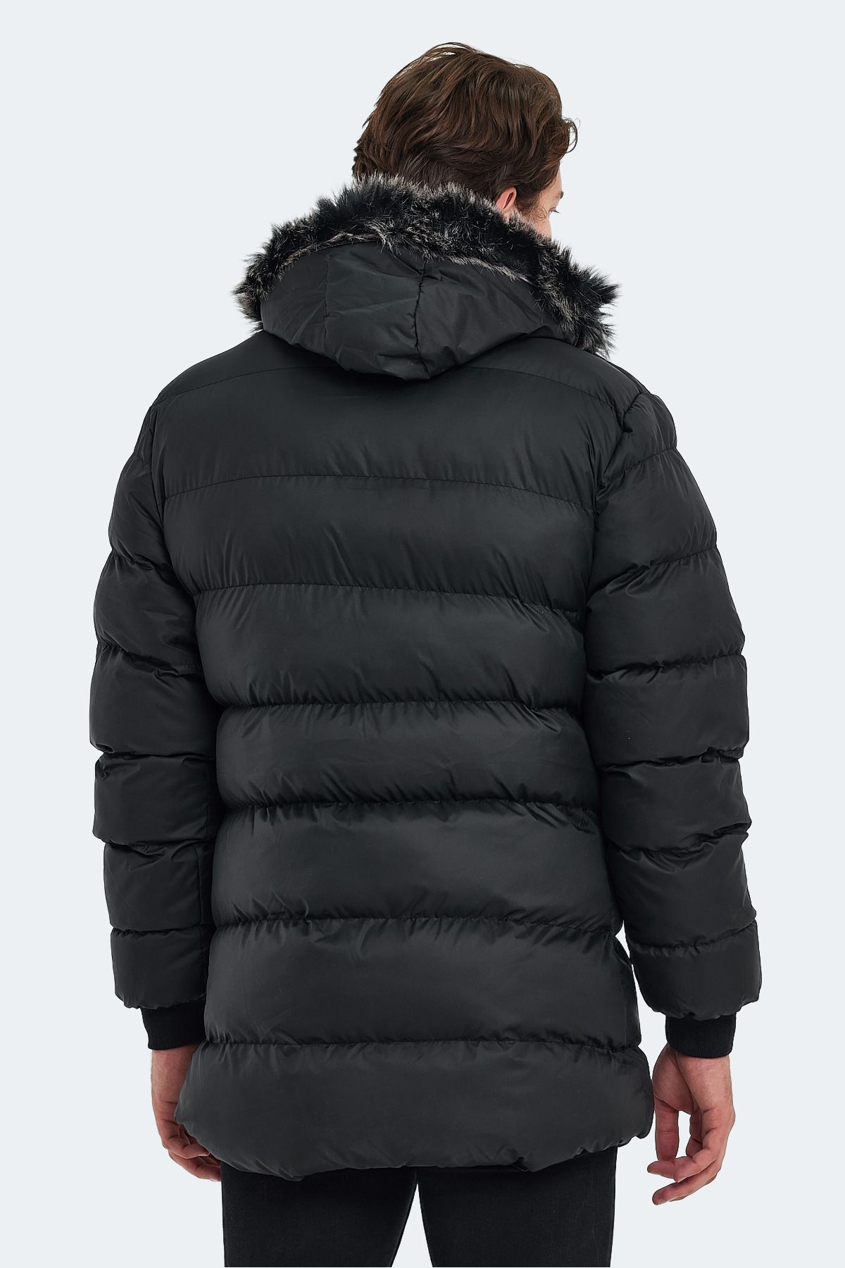 کاپشن مشکی مردانه مانتو Harshal St29je005 اورجینال Slazenger