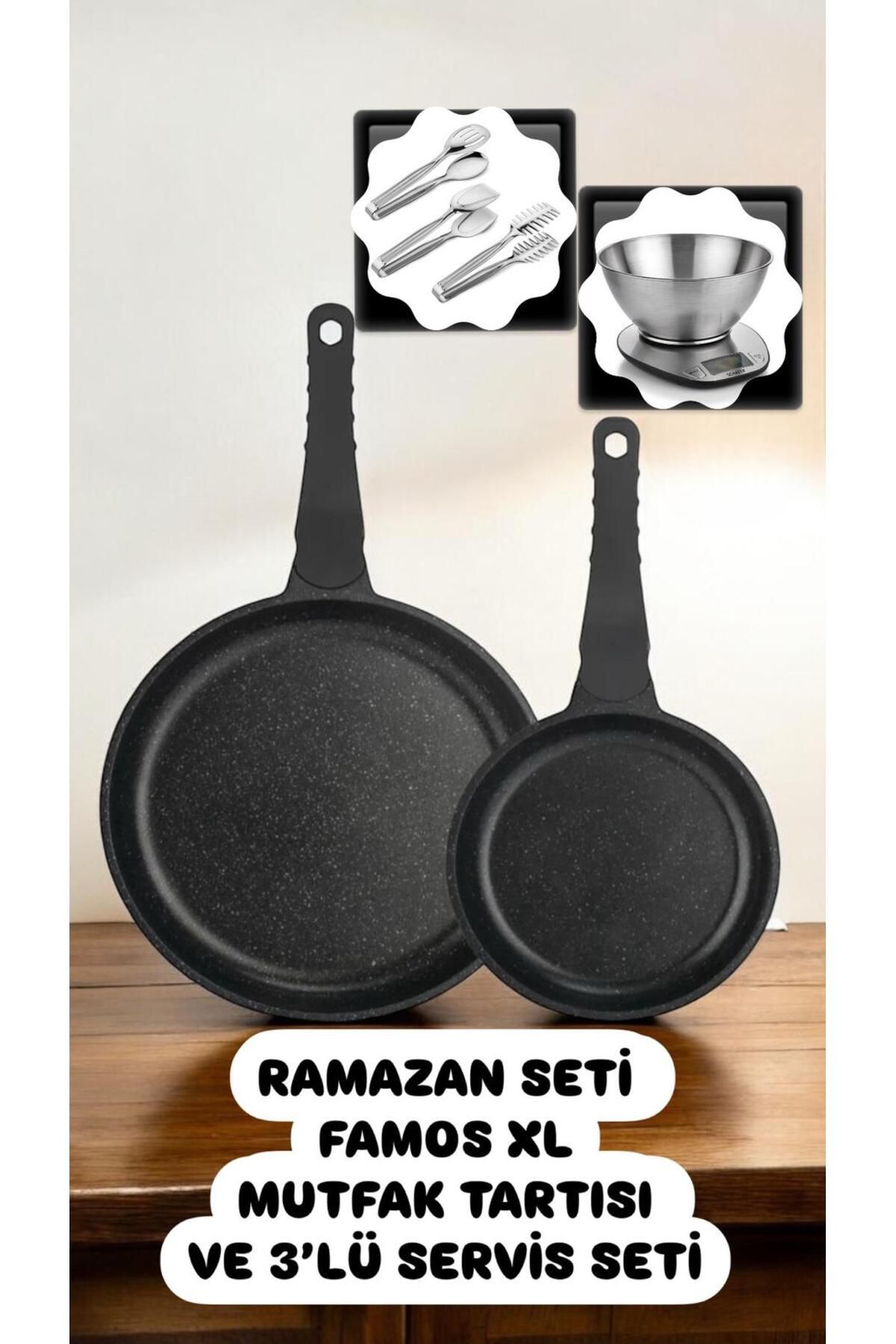 Schafer-Famos XL Pan Set 3-Piece Serving Set and Emma Kitchen Scale 6-Piece Ramadan Set- (20-28 cm) 1