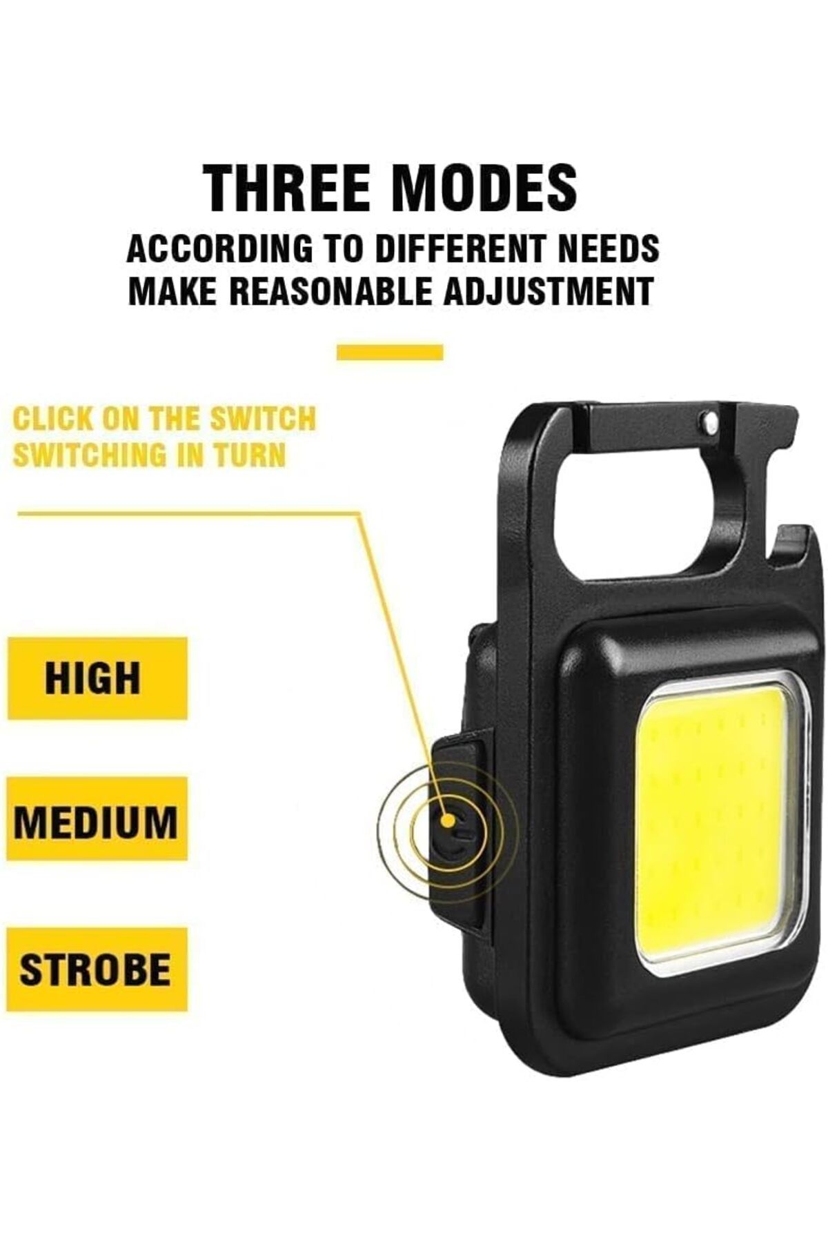 AWH-COB Small Flashlights, 800 Lumens, Waterproof, Rechargeable, 4 Modes, Keychain, Magnet Base 7
