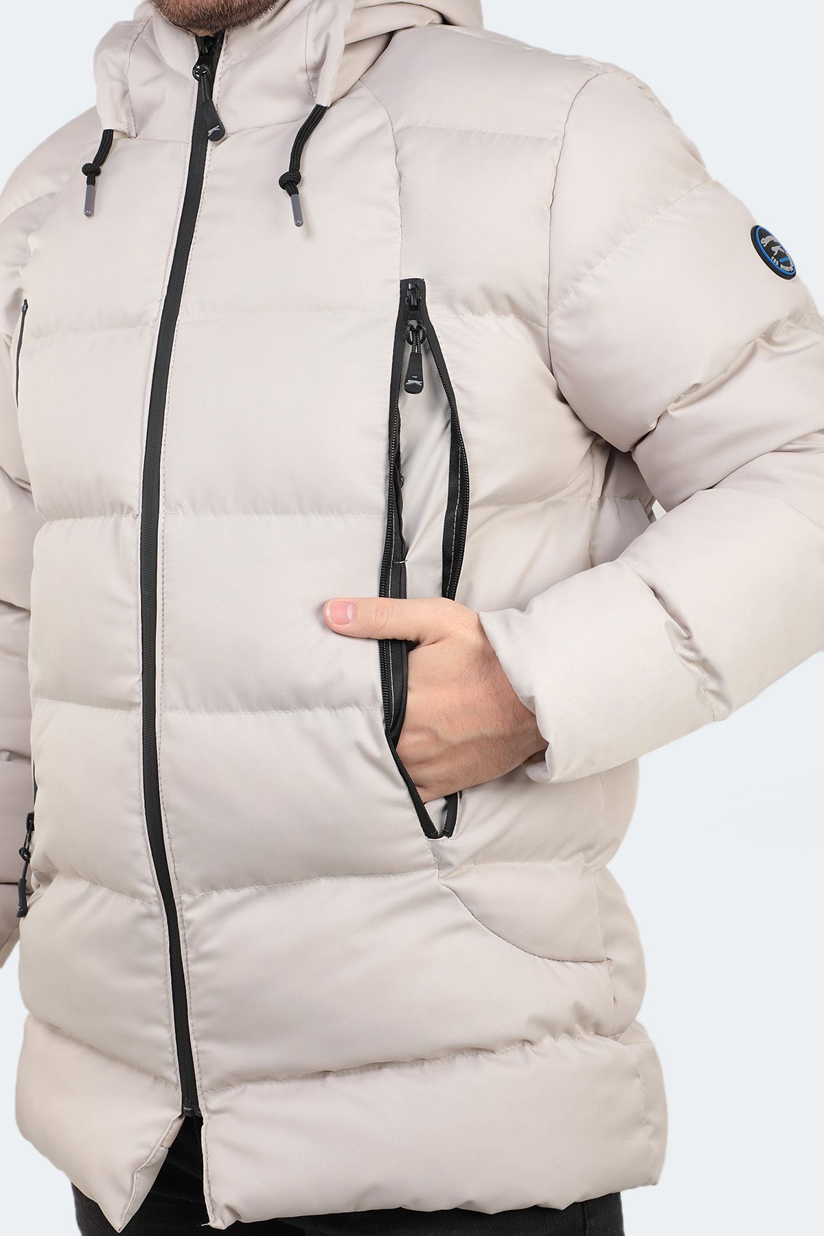 کاپشن نود مردانه کت هیث و بژ اورجینال Slazenger