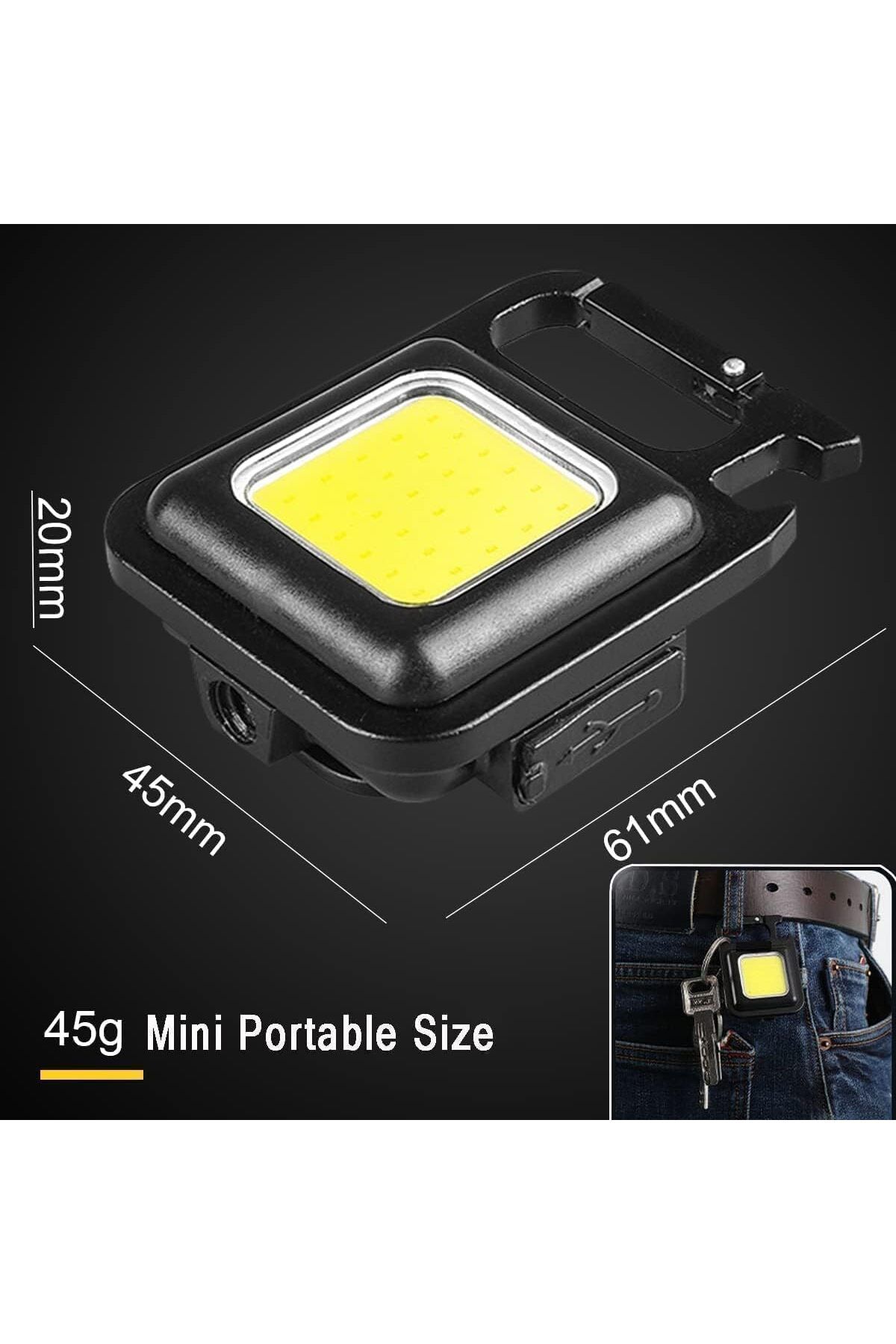 AWH-COB Small Flashlights, 800 Lumens, Waterproof, Rechargeable, 4 Modes, Keychain, Magnet Base 2