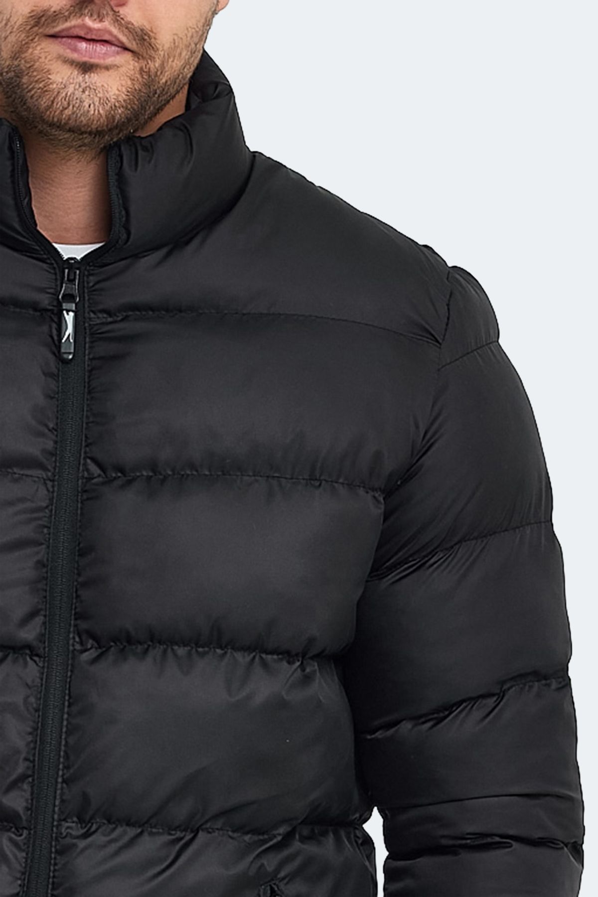 کاپشن ورزشی مشکی مردانه کت ST22JE017 500 اورجینال Slazenger