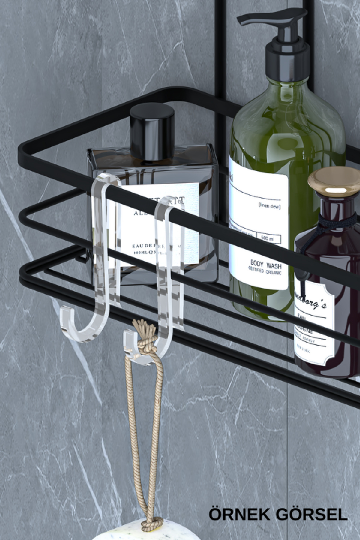 MultiStore-2 Pcs Plastic Clear Hangers - for Metal Bathroom & Kitchen Shelves 4